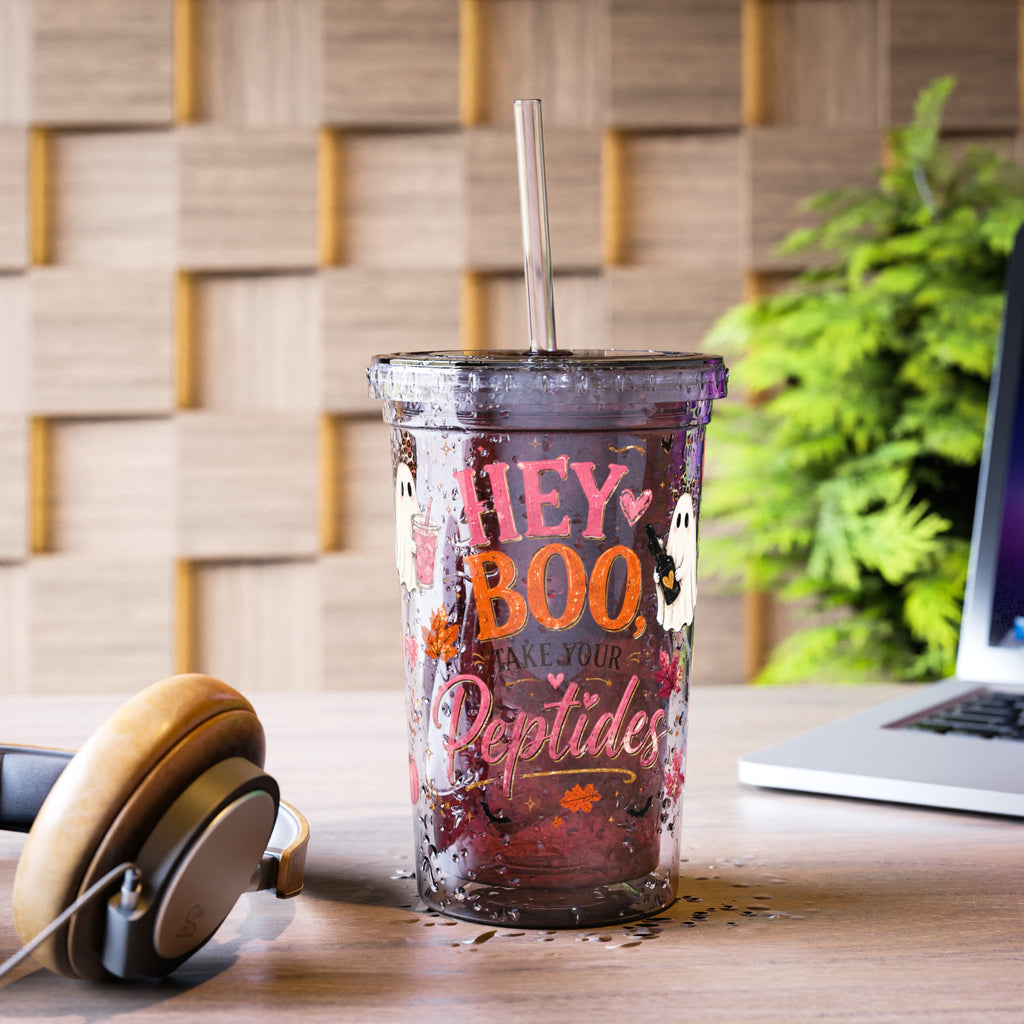 Autumn 'Hey Boo' Ghost Acrylic Tumbler