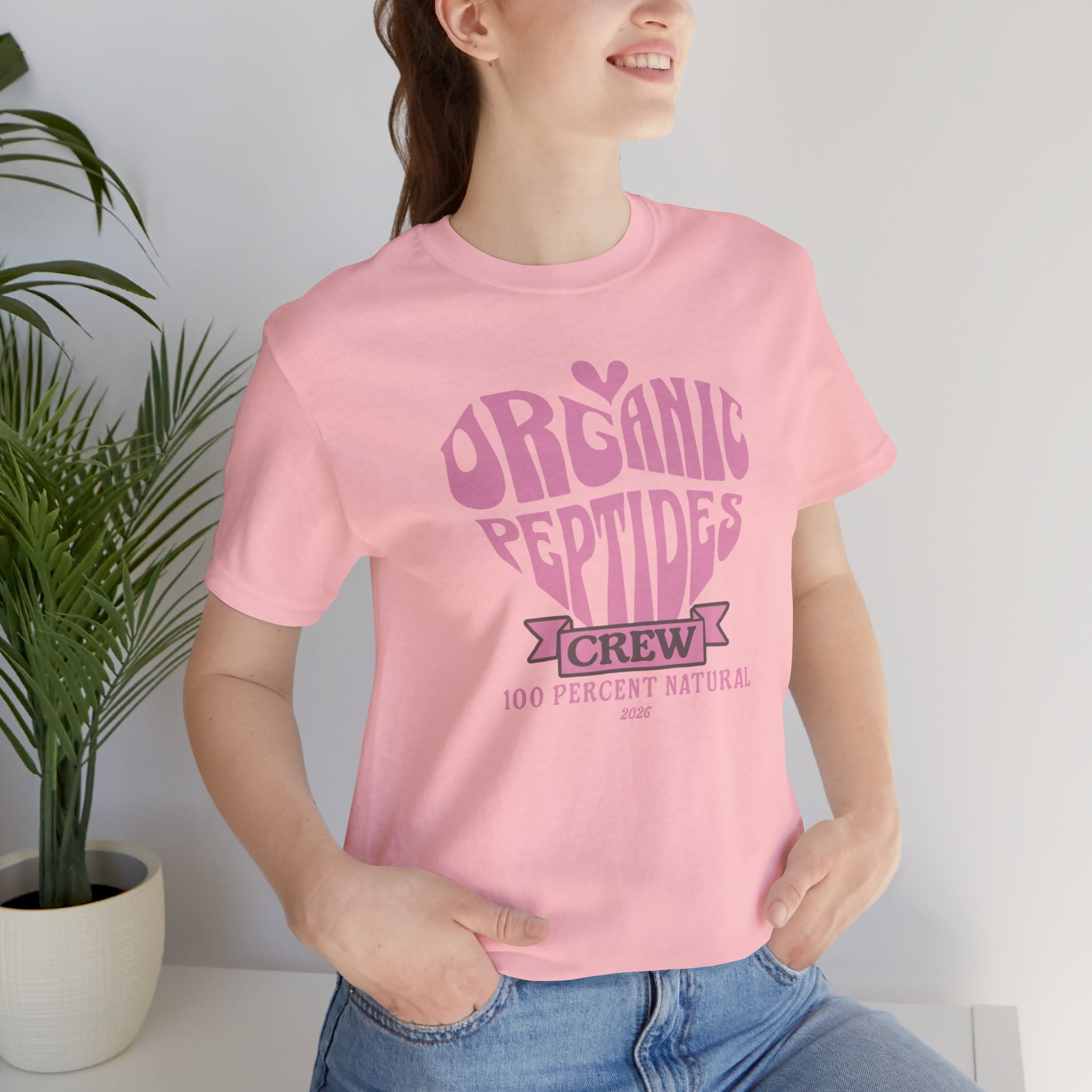 Organic Peptides Tee — Cute Retro Script Graphic T-Shirt