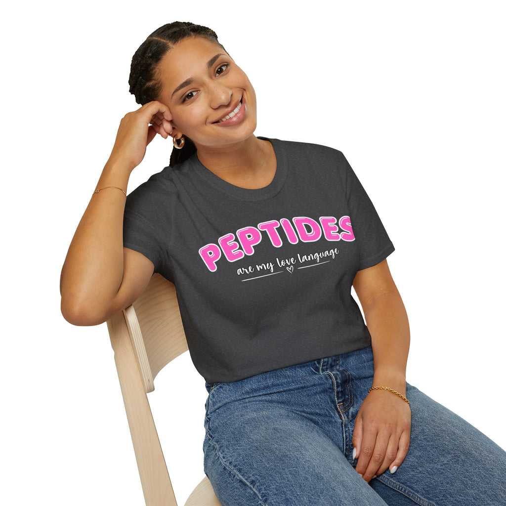 Peptides Are My Love Language T-Shirt Pink