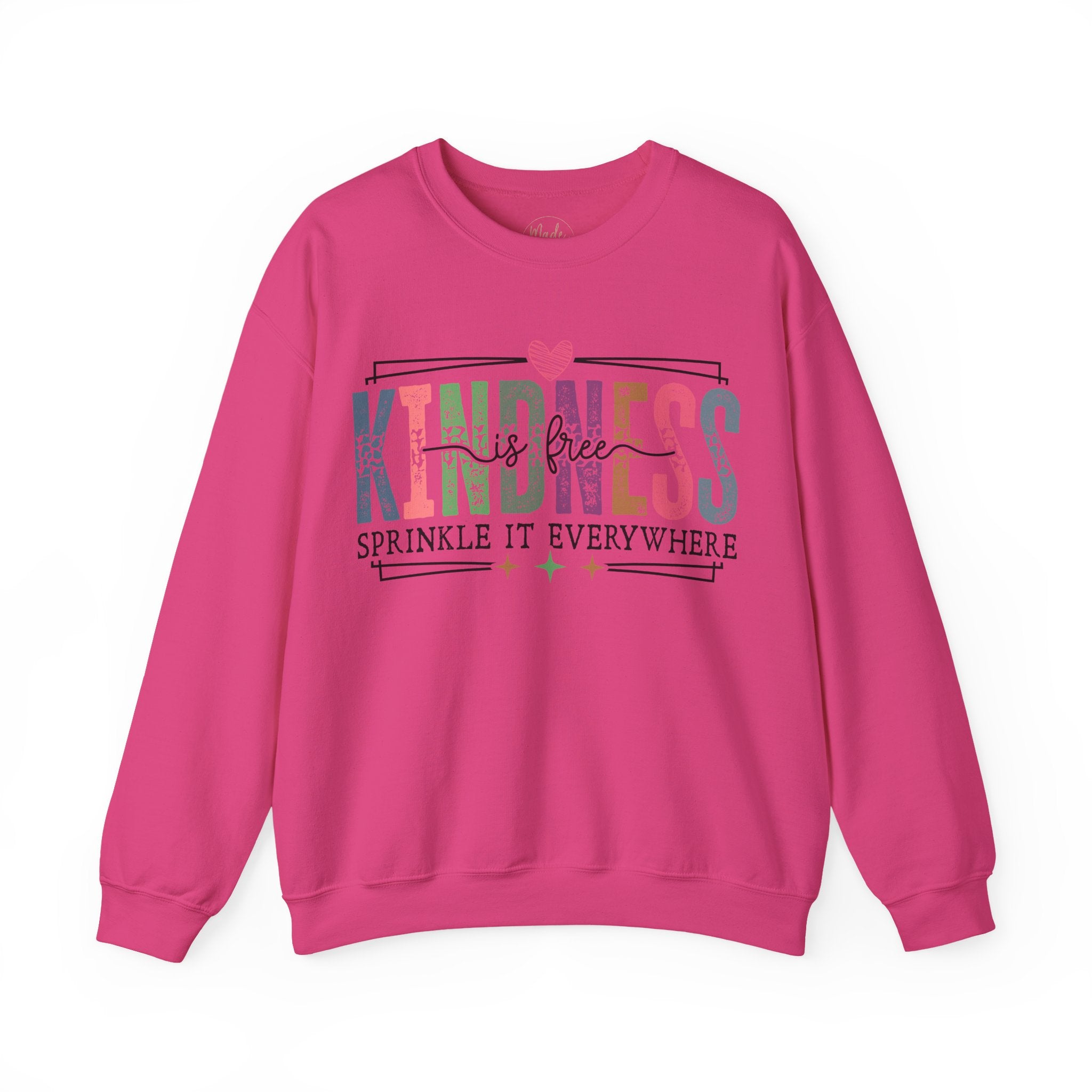 Kindness Is Free Sweatshirt, Retro Pastel Graphic Crewneck, Inspirational Teacher Gift, Gildan 18000 Cozy Fun Pullover