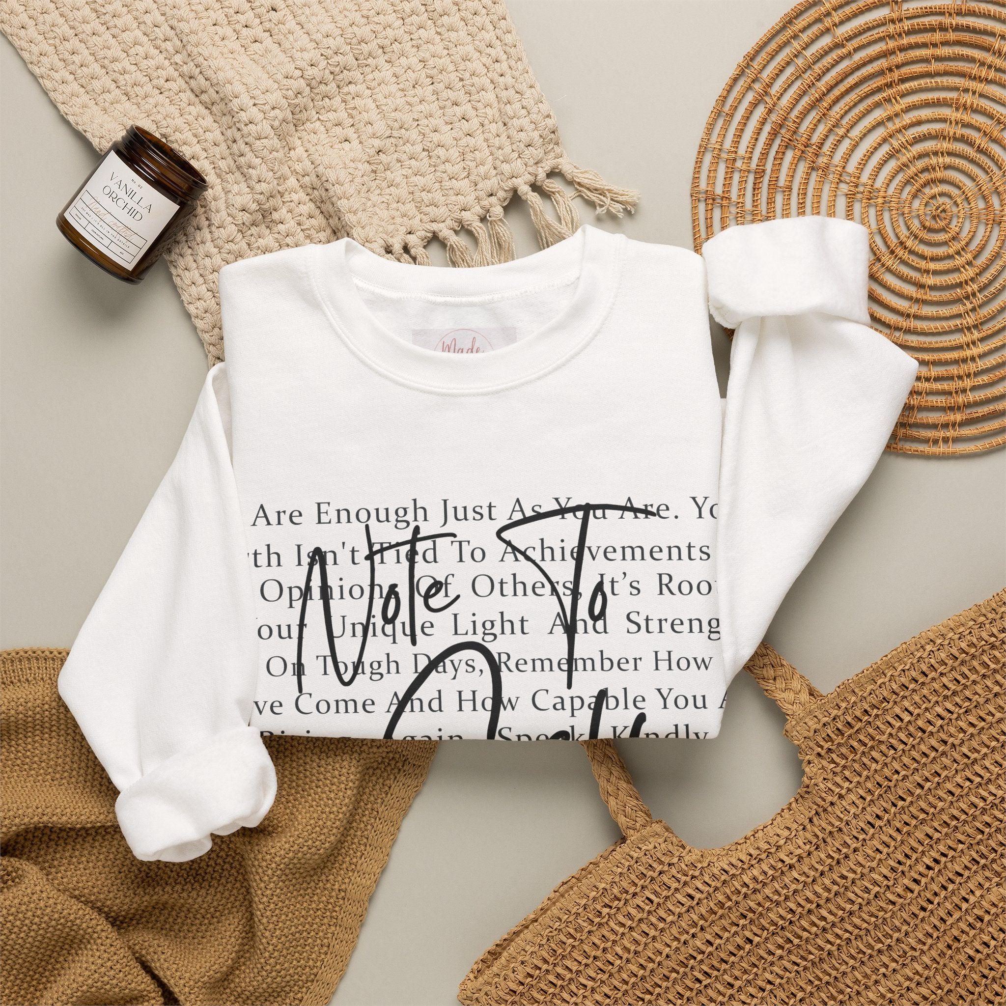 You Are Enough Crewneck Sweatshirt – Inspirational Self-Love Pullover