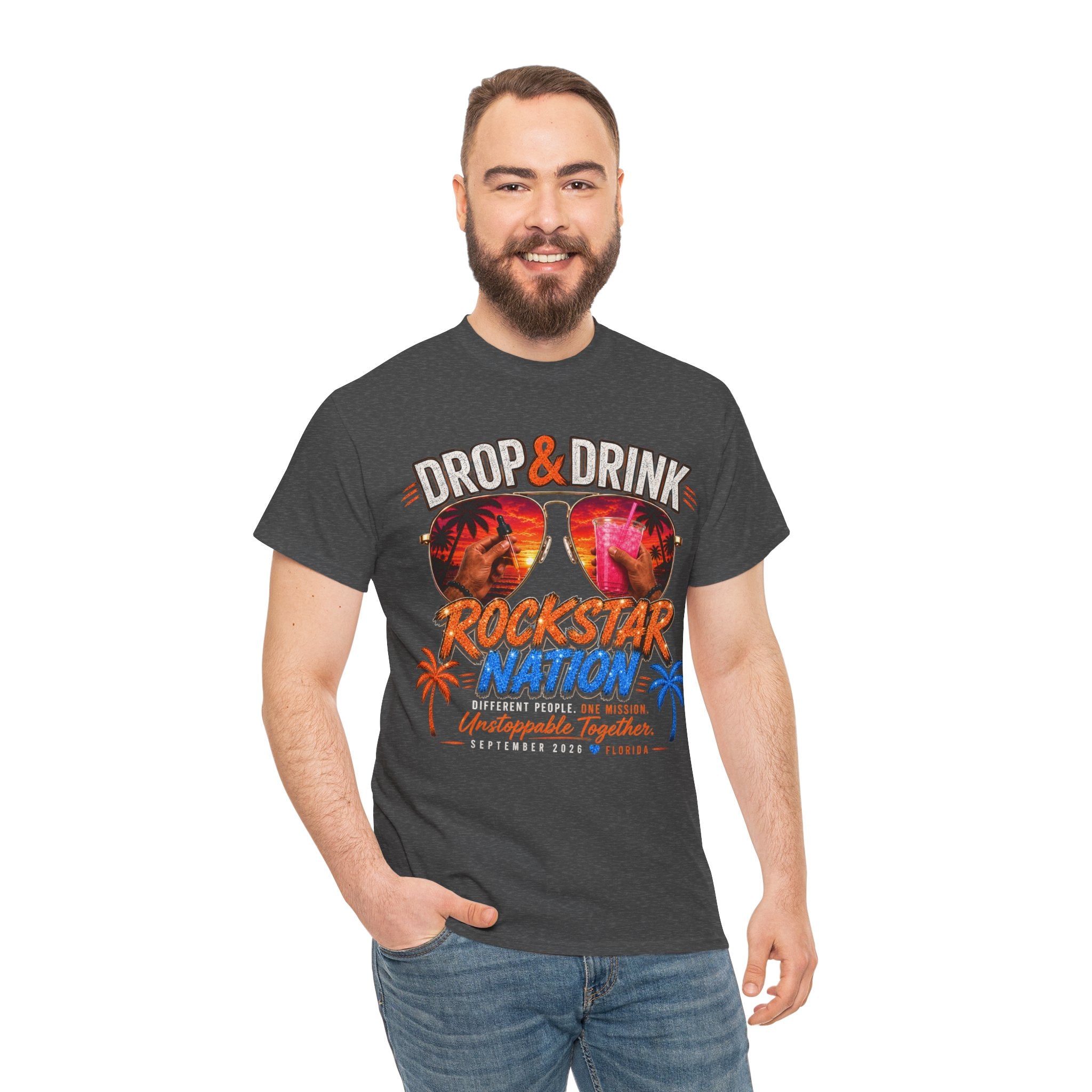 Unisex Florida Sunset Tee - "Drop & Drink" Beach Vacation T-Shirt