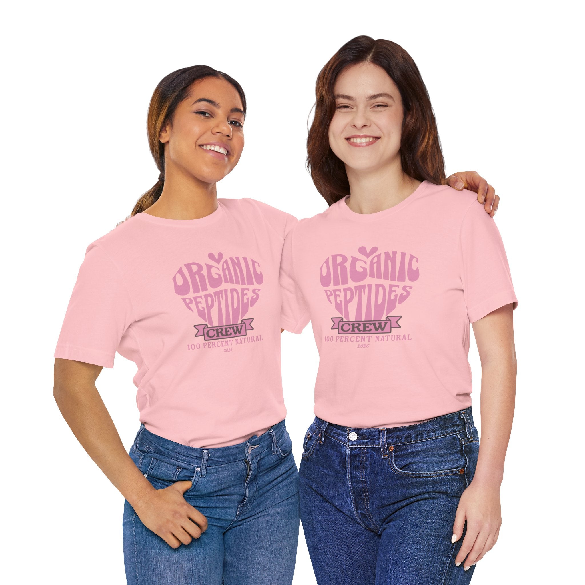 Organic Peptides Tee — Cute Retro Script Graphic T-Shirt