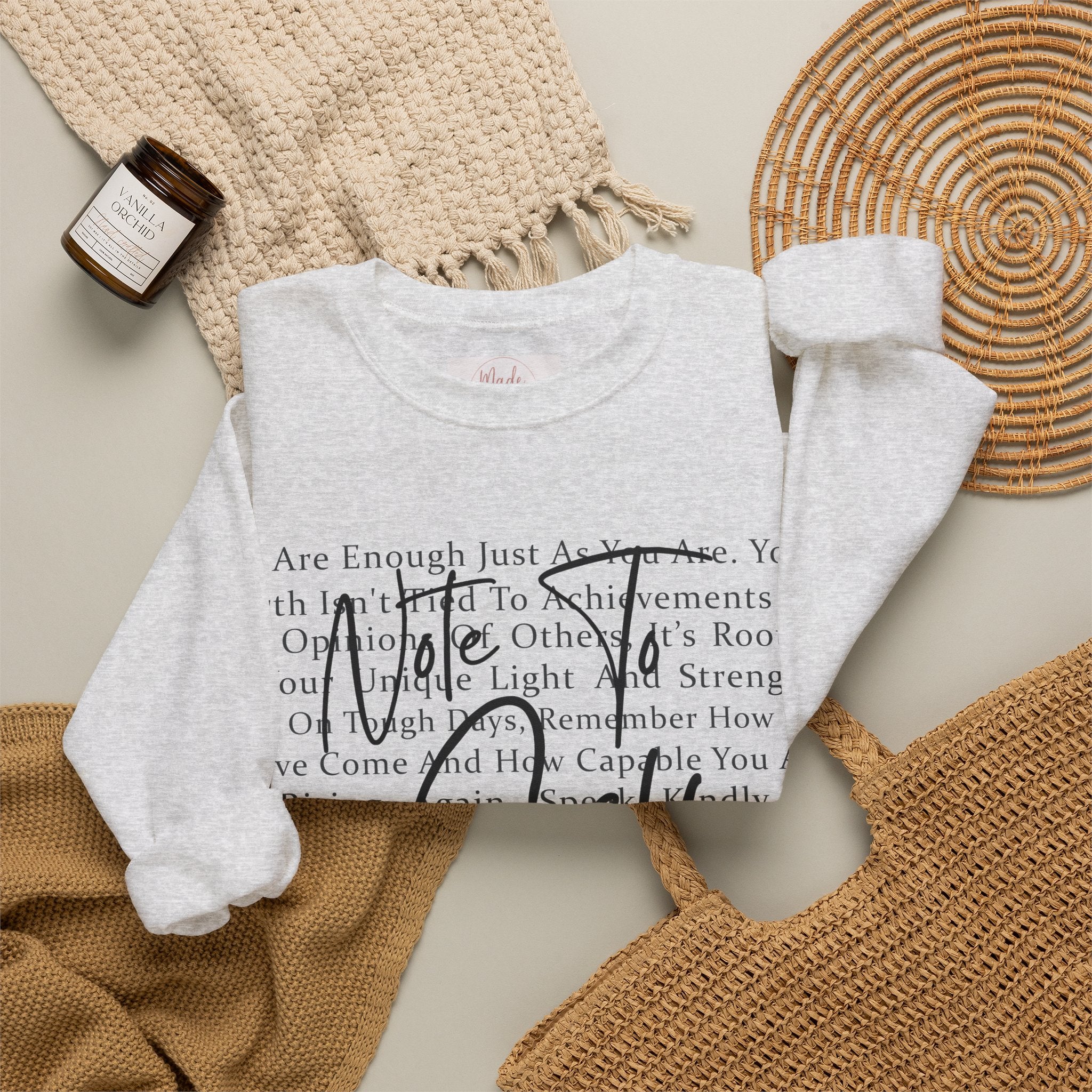 You Are Enough Crewneck Sweatshirt – Inspirational Self-Love Pullover