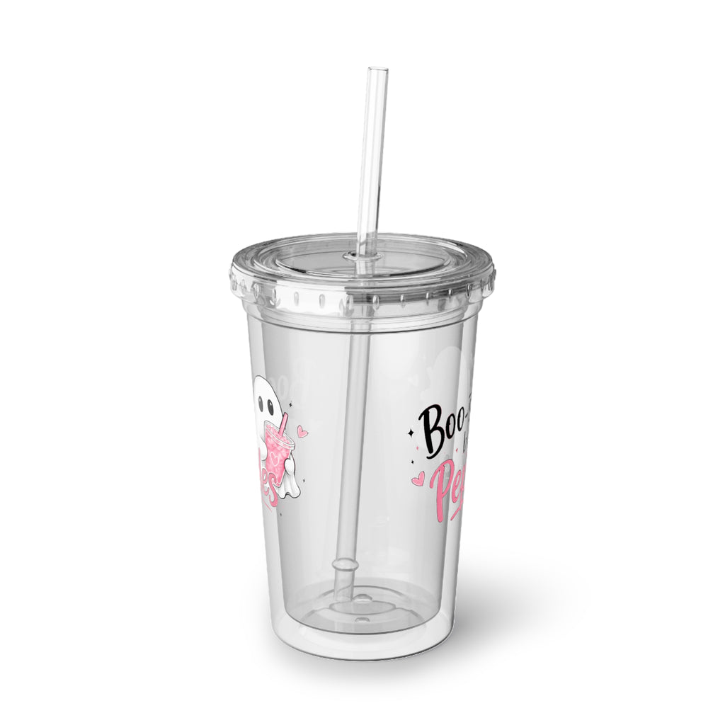 Acrylic Tumbler — "Boo-sted by Peptides" Cute Ghost Cup
