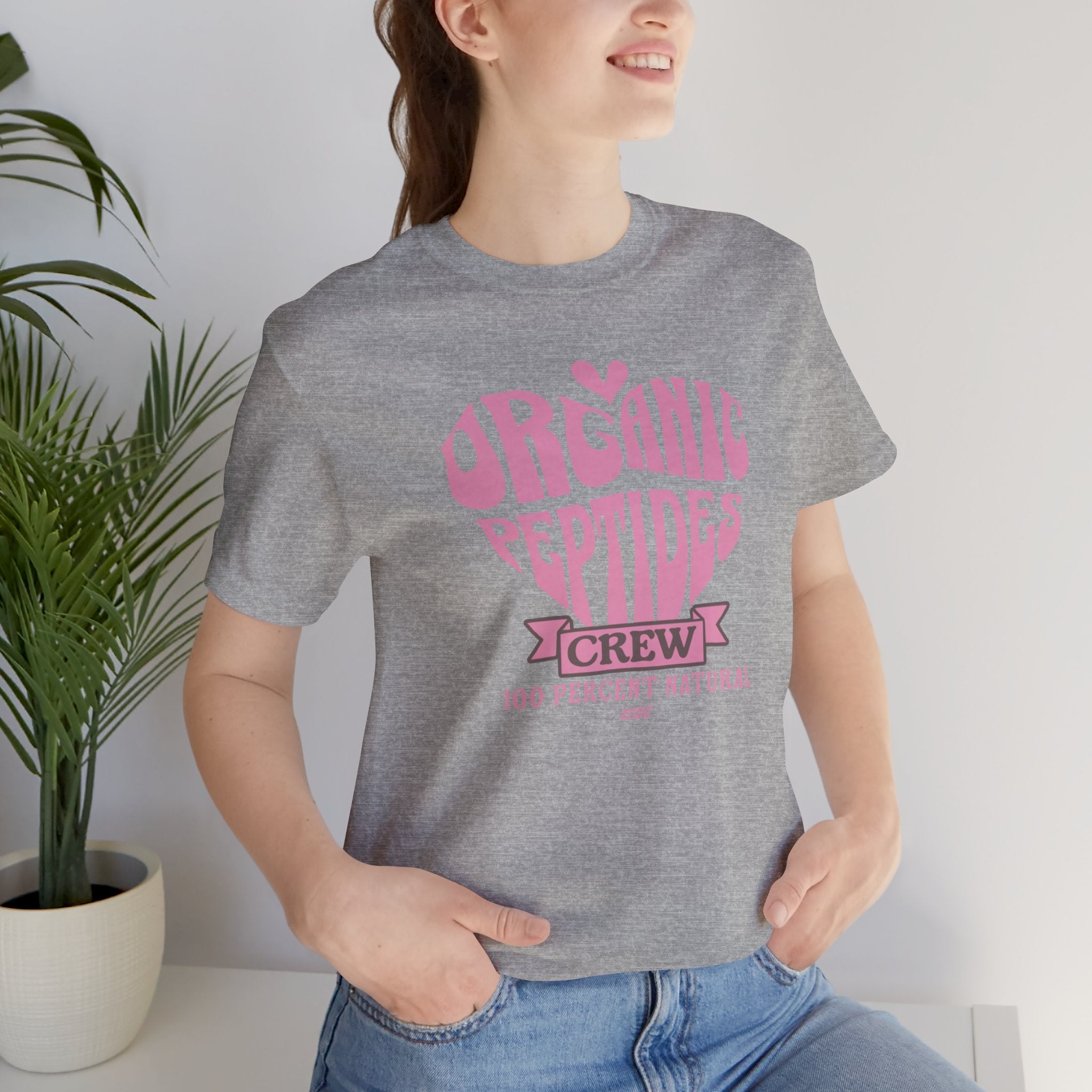 Organic Peptides Tee — Cute Retro Script Graphic T-Shirt