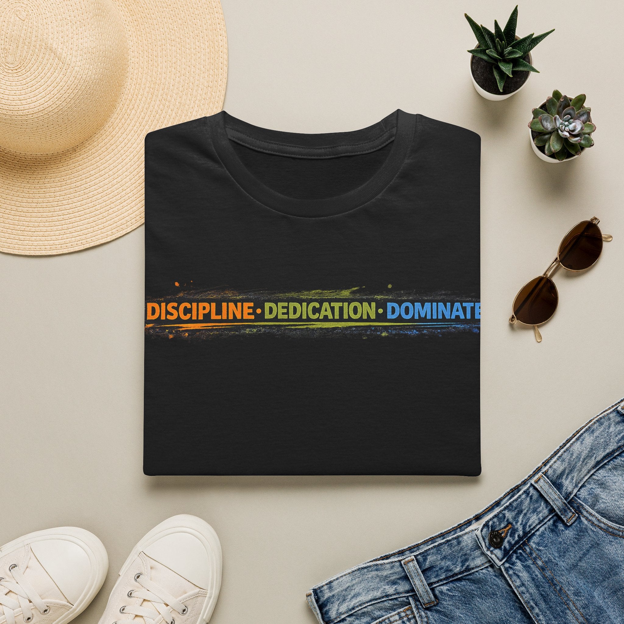 Men's Discipline • Dedication • Domination T-Shirt — Motivational Fitness Tee