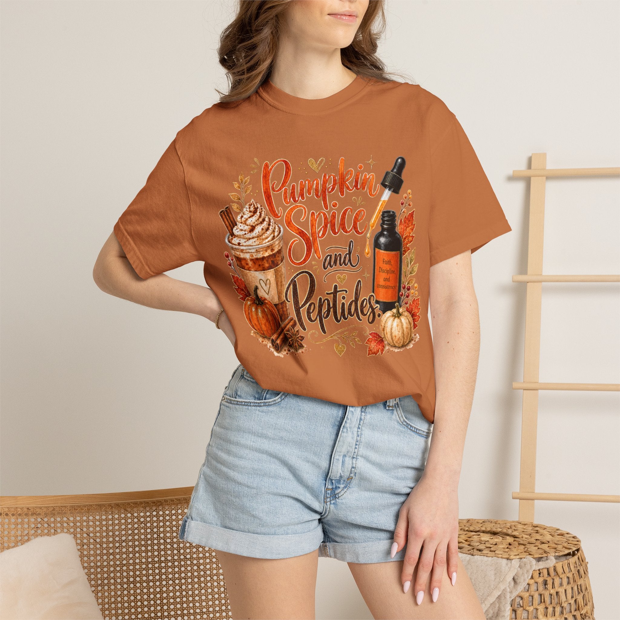 Pumpkin Spice and Peptides T-Shirt