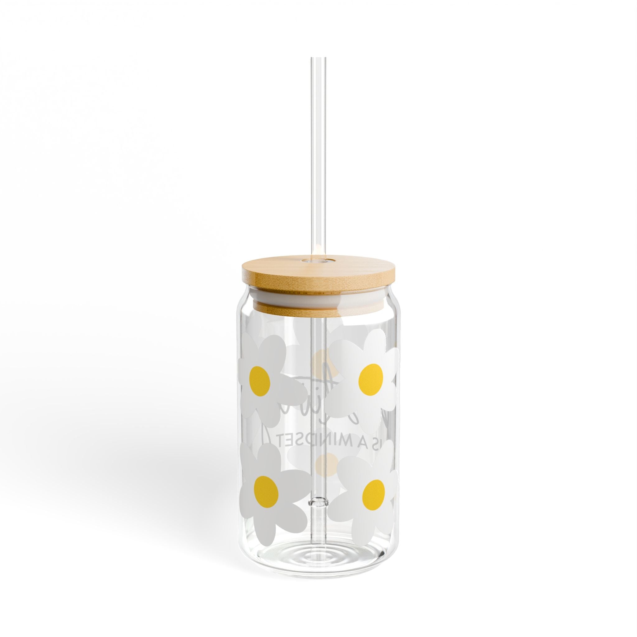 Positivity Is a Mindset 16oz Glass Sipper Cup