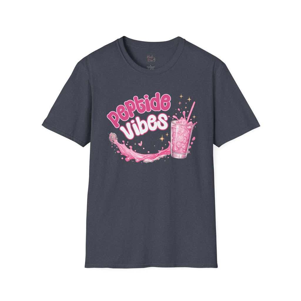 Peptide Vibes T-Shirt — Pink Boba Drink Graphic Tee