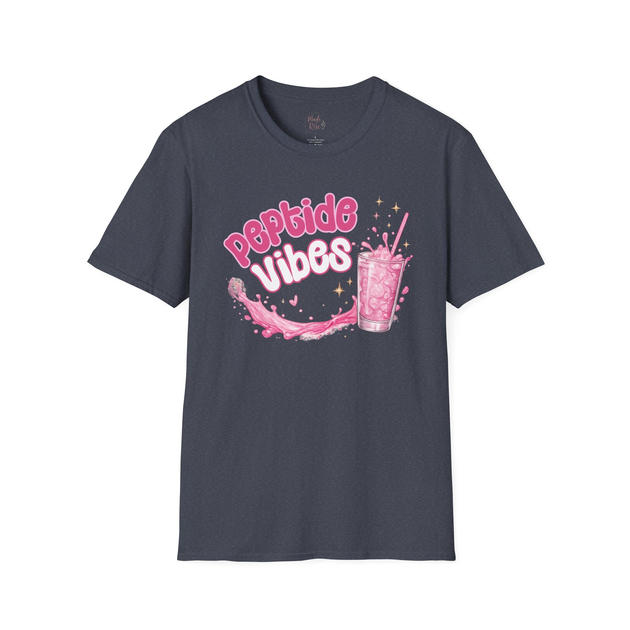 Peptide Vibes T-Shirt — Pink Boba Drink Graphic Tee