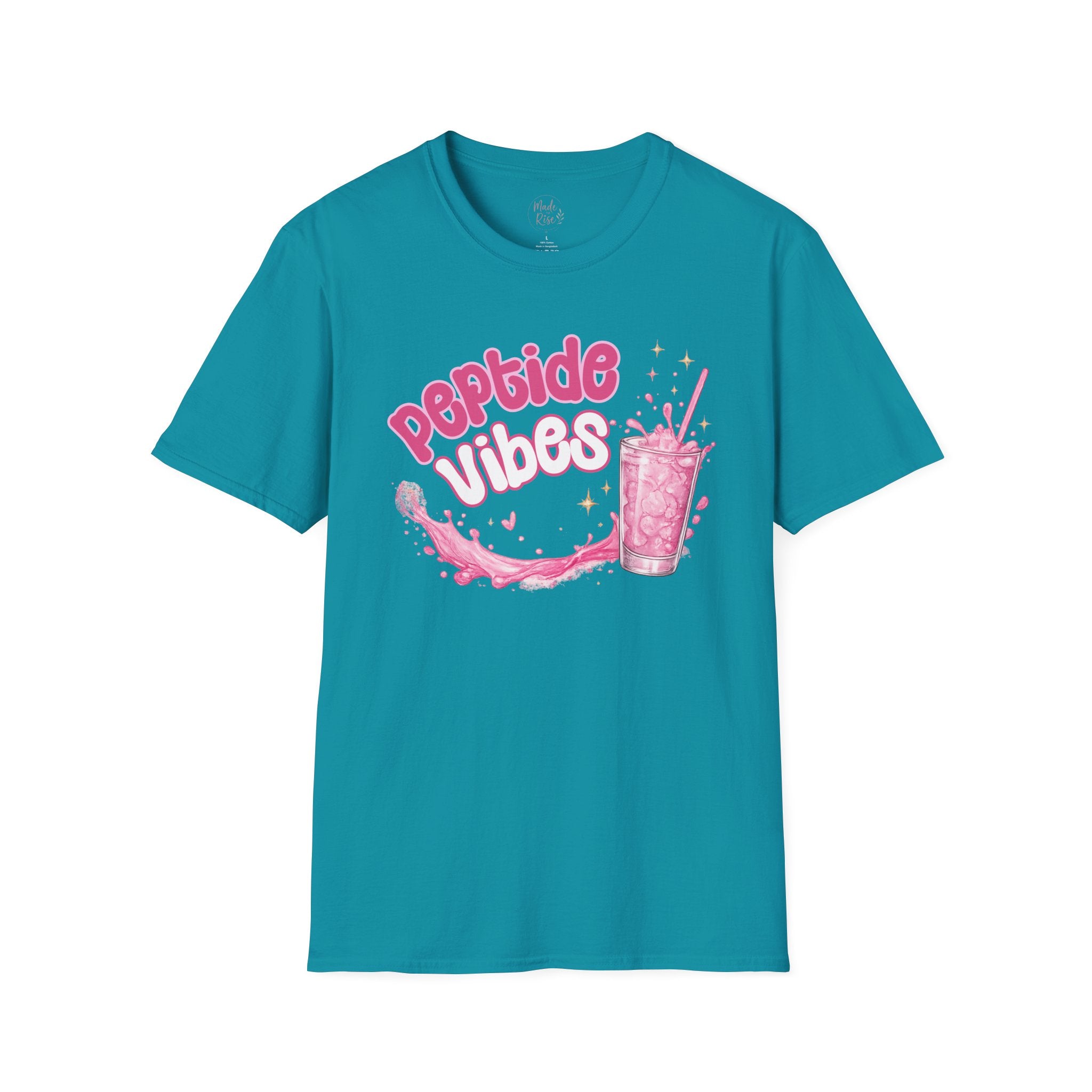 Peptide Vibes T-Shirt — Pink Boba Drink Graphic Tee