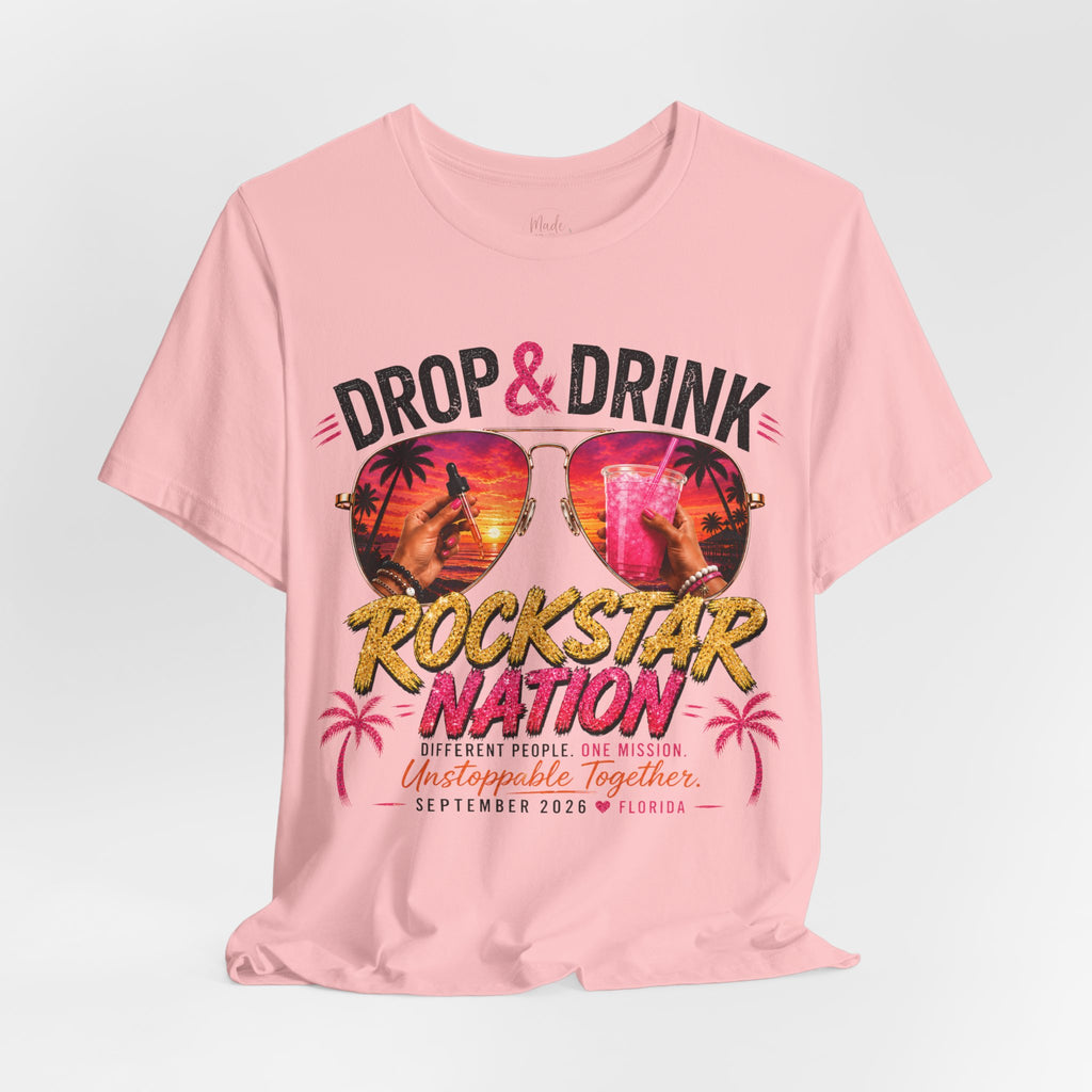 Team Drop & Drink Beach T‑Shirt –  Sunglasses Graphic