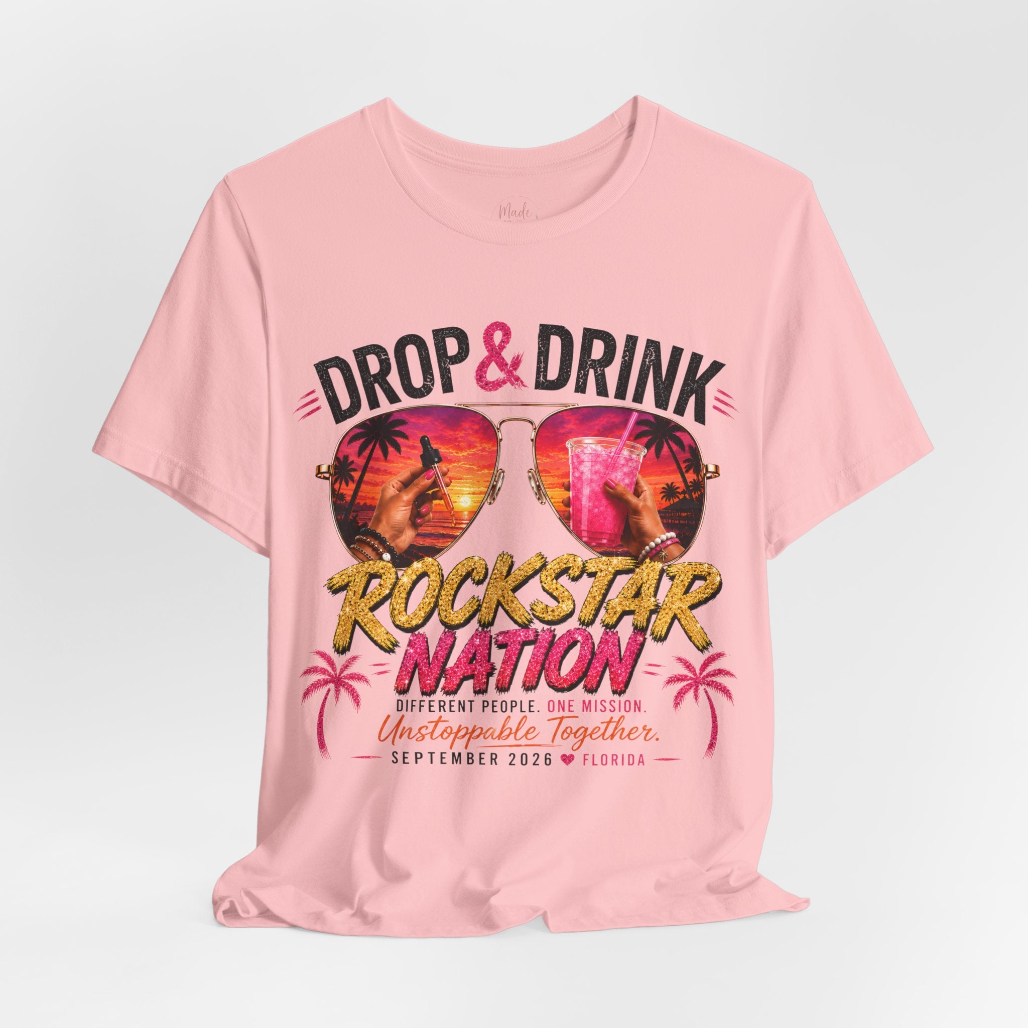 Team Drop & Drink Beach T‑Shirt –  Sunglasses Graphic