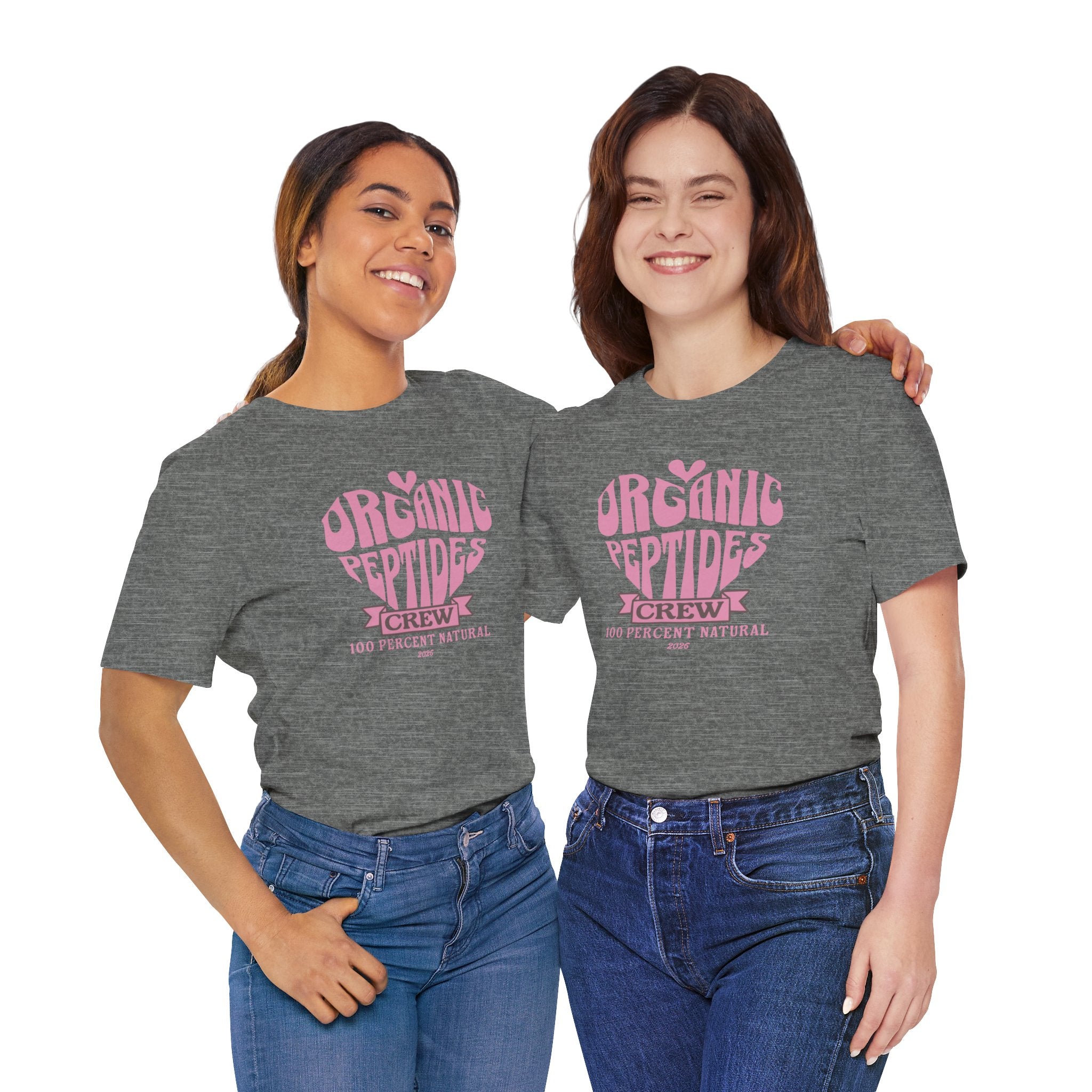 Organic Peptides Tee — Cute Retro Script Graphic T-Shirt