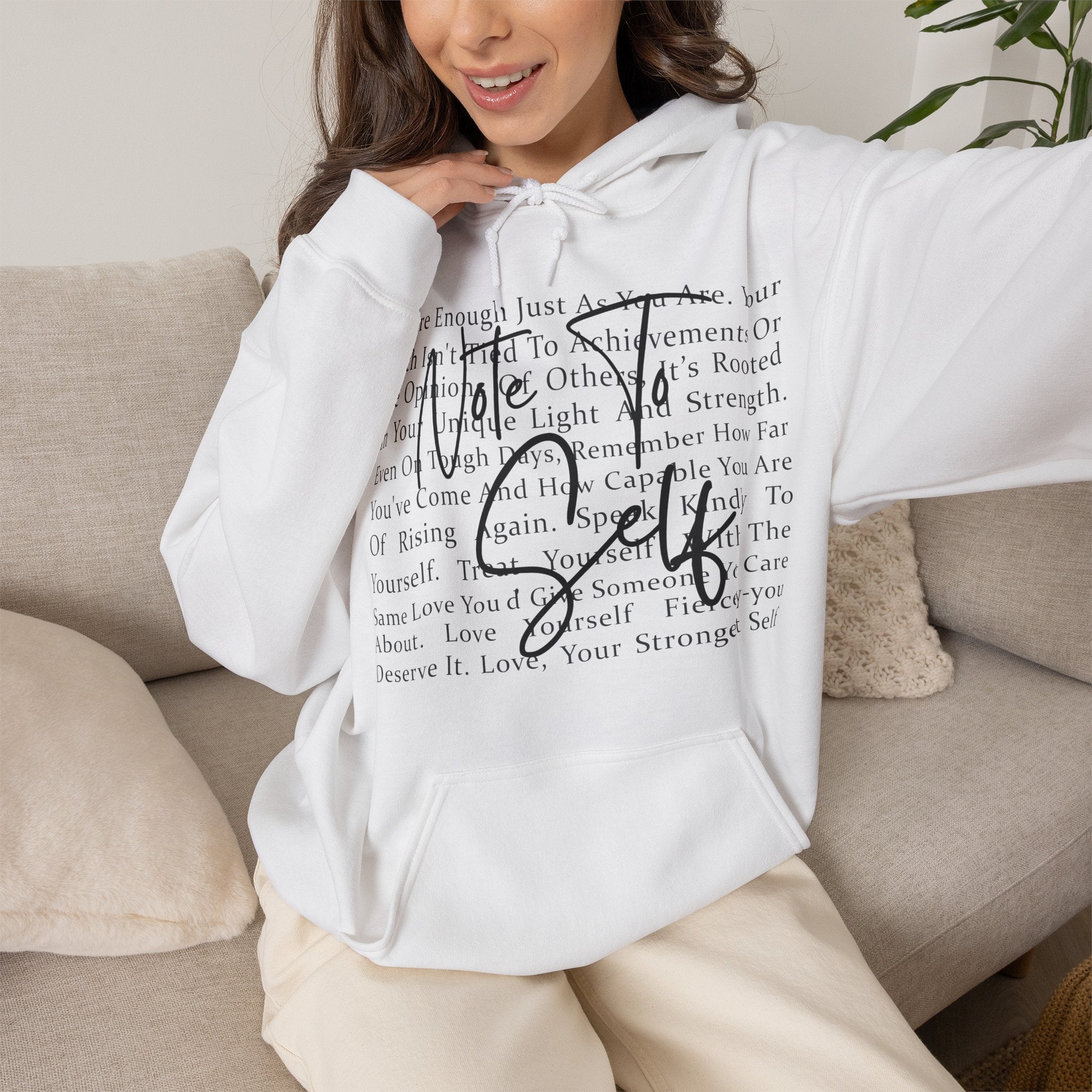 "You Are Enough" Inspirational Script Pullover
