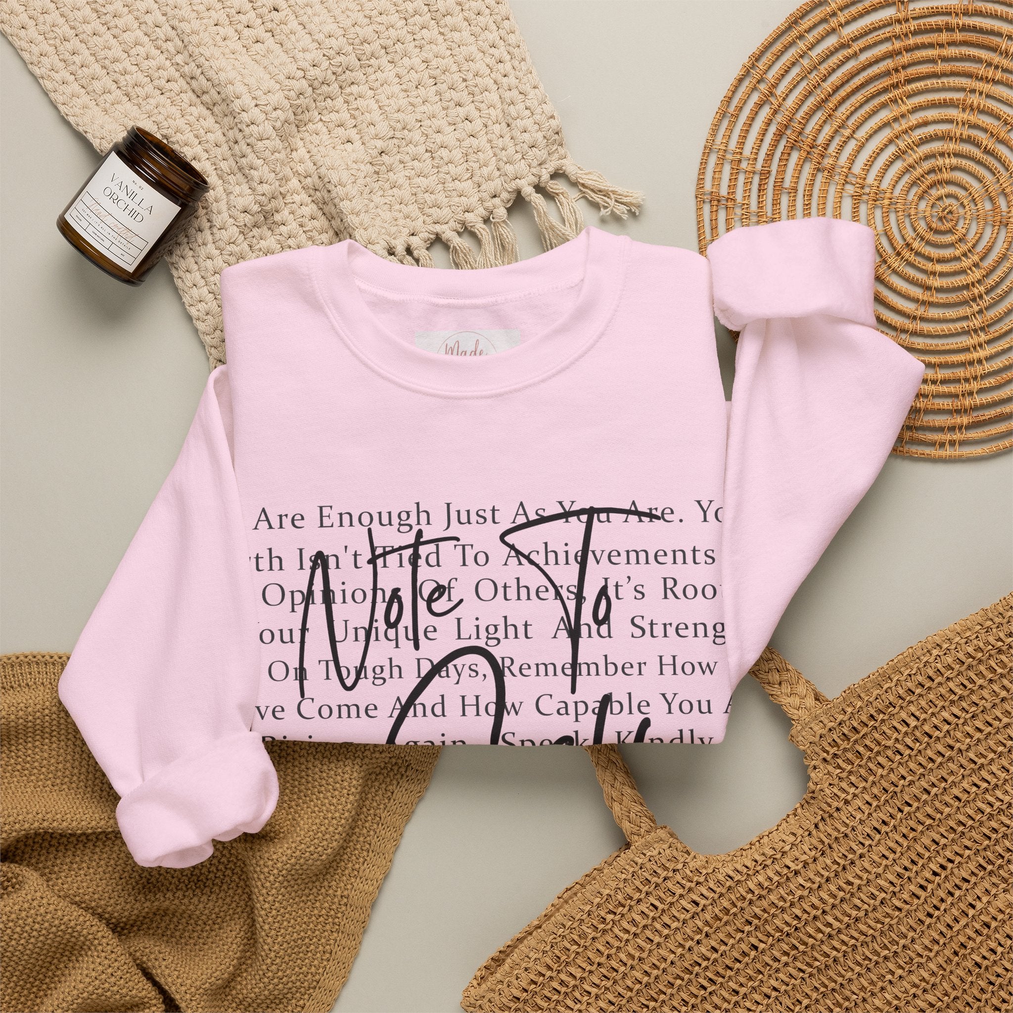 You Are Enough Crewneck Sweatshirt – Inspirational Self-Love Pullover