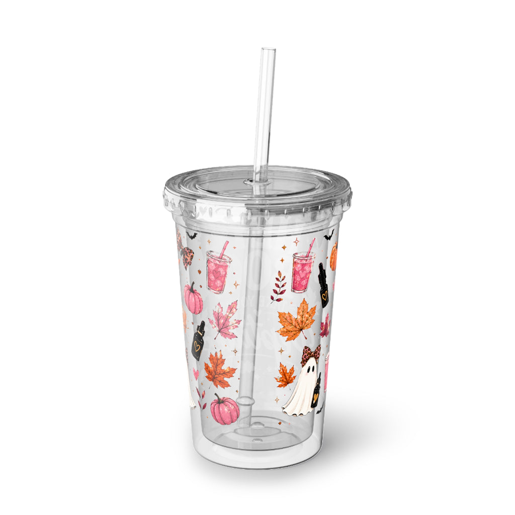 Autumn 'Hey Boo' Ghost Acrylic Tumbler