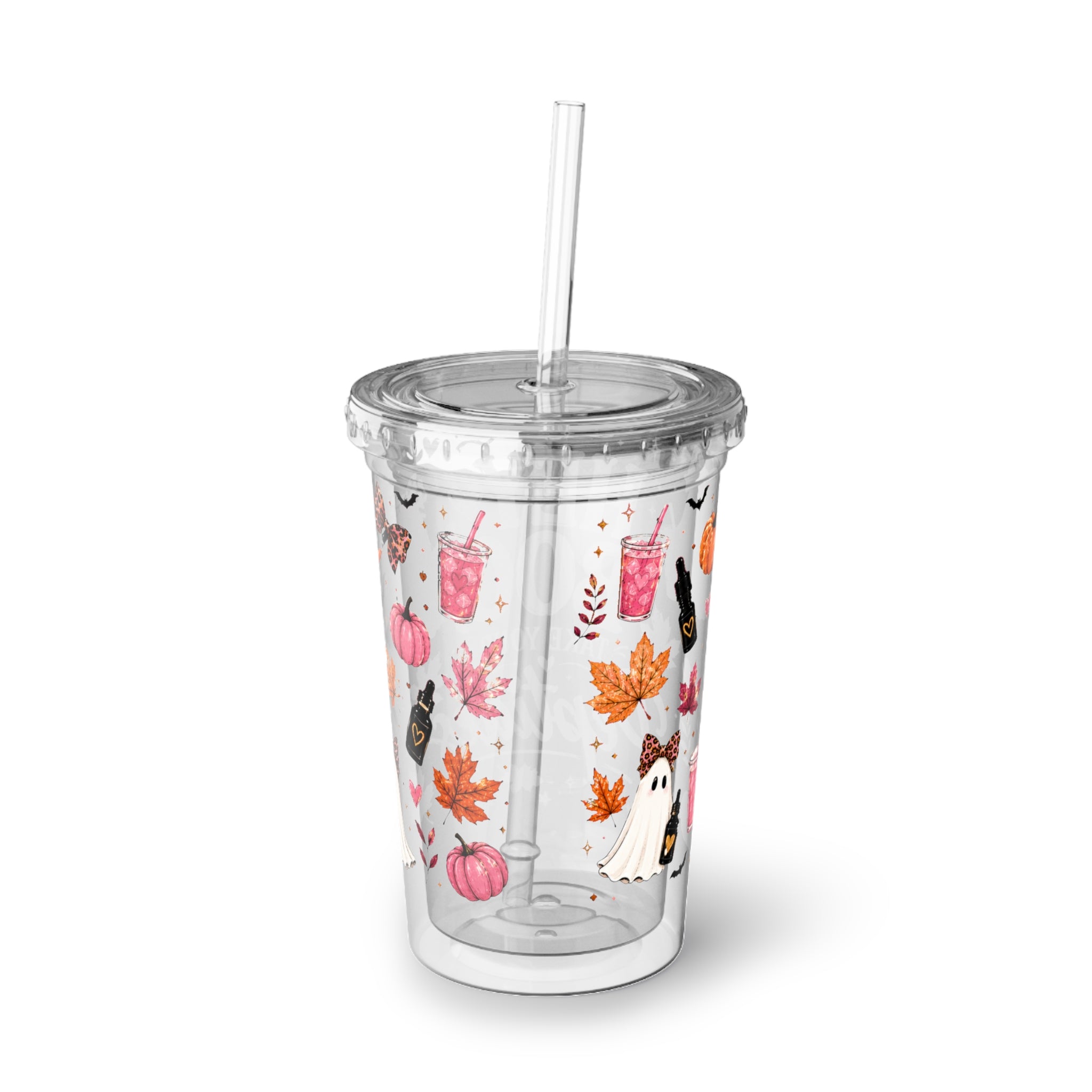 Autumn 'Hey Boo' Ghost Acrylic Tumbler