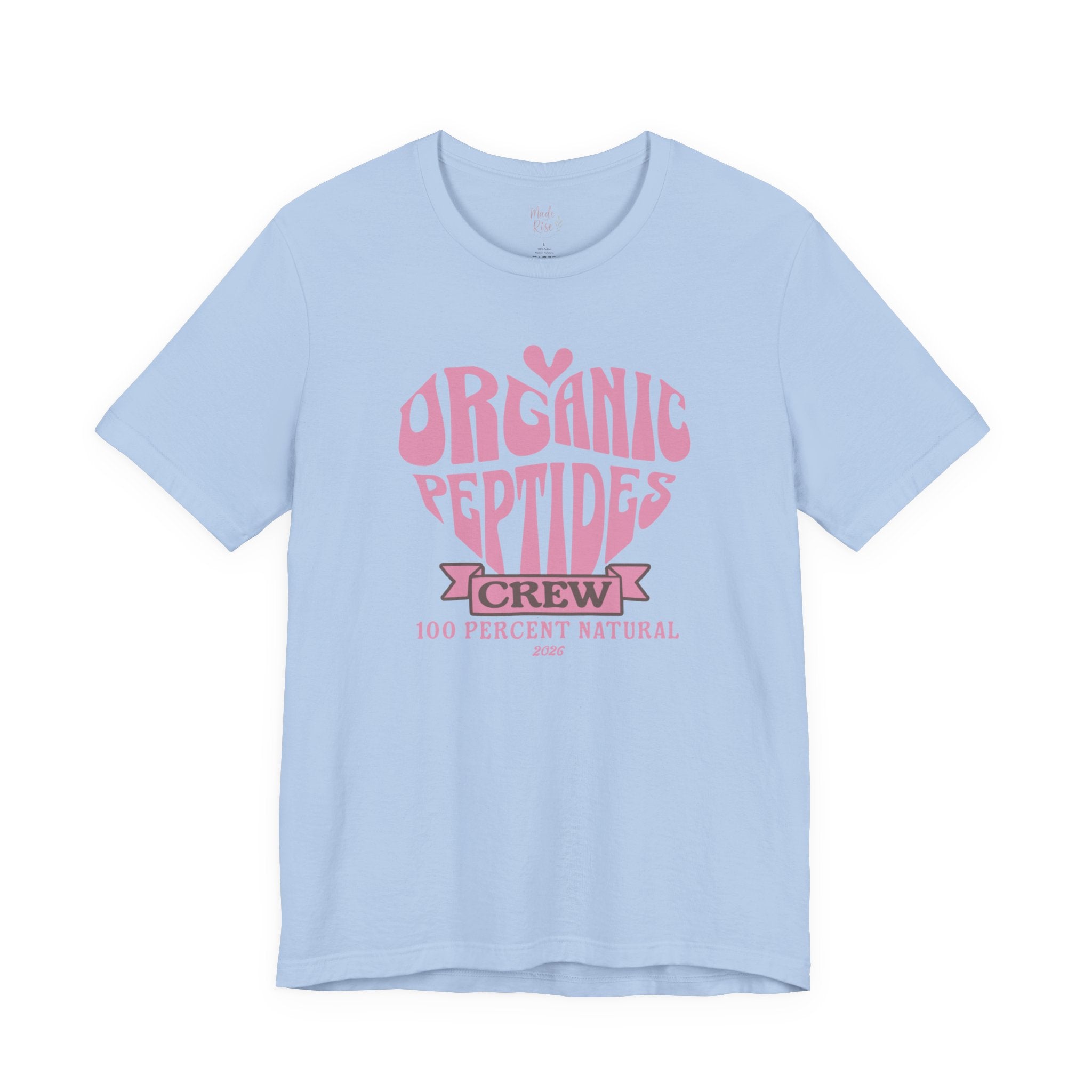 Organic Peptides Tee — Cute Retro Script Graphic T-Shirt