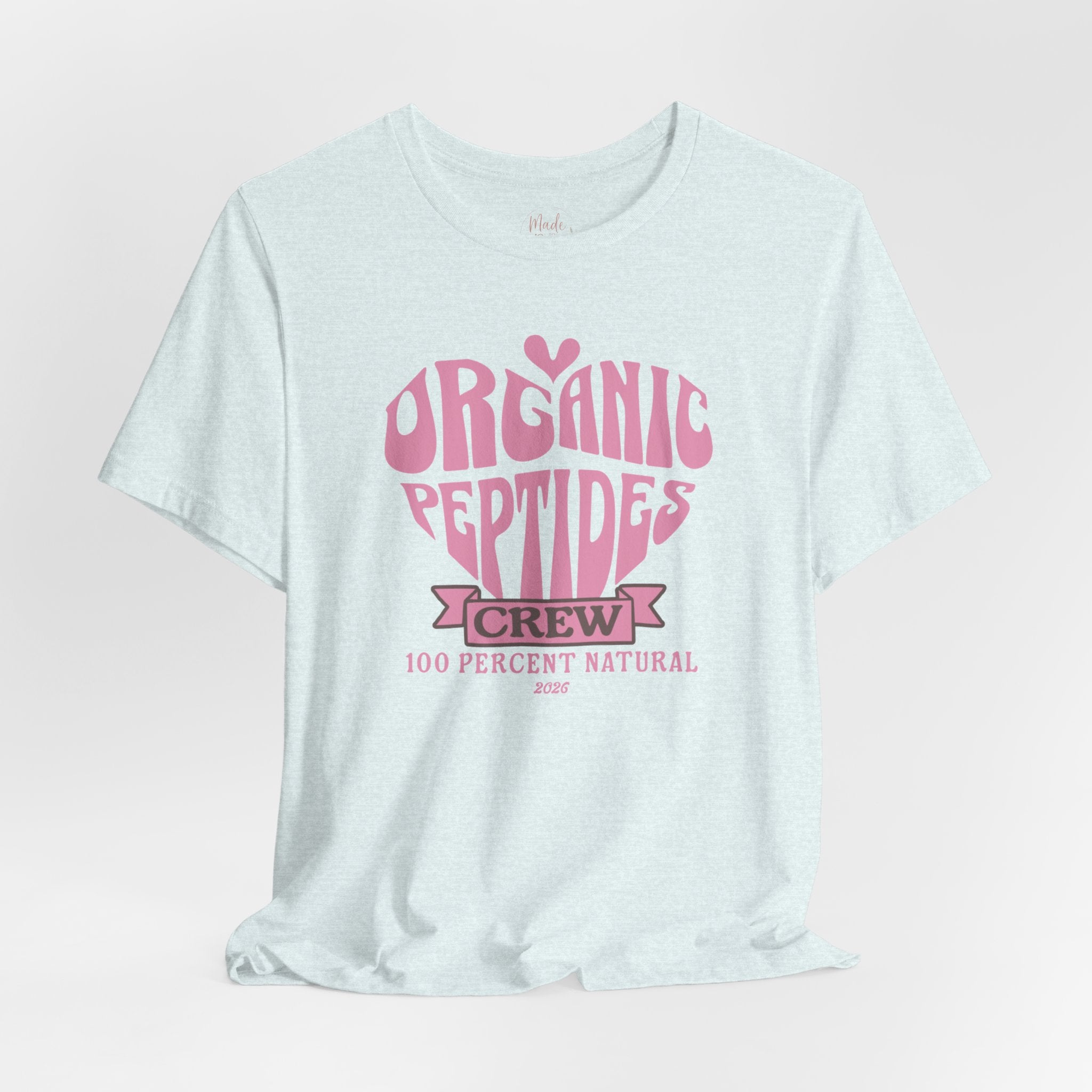 Organic Peptides Tee — Cute Retro Script Graphic T-Shirt