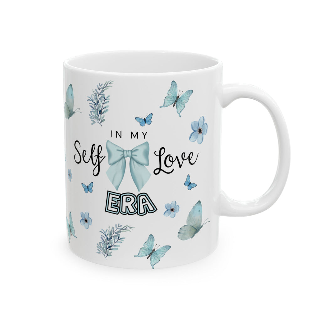 Blue Butterfly Mug, Watercolor Butterflies Ceramic Cup, In My Self Love Era, Gift for Teen, Mothers Day Gift, Positive Affirmations