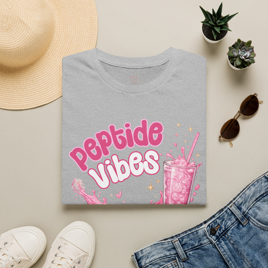 Peptide Vibes T-Shirt — Pink Boba Drink Graphic Tee