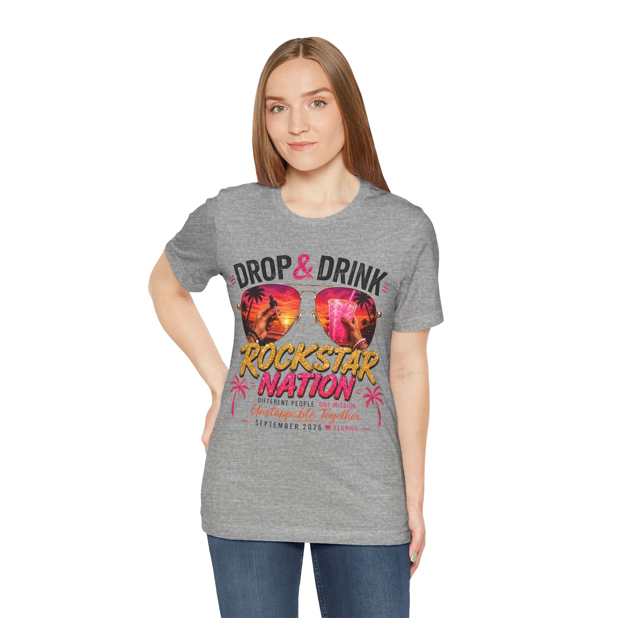 Team Drop & Drink Beach T‑Shirt –  Sunglasses Graphic