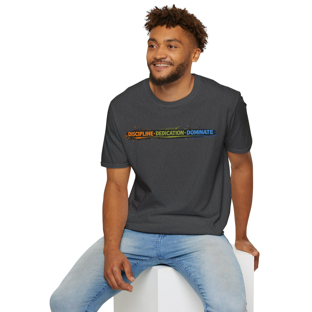 Men's Discipline • Dedication • Domination T-Shirt — Motivational Fitness Tee