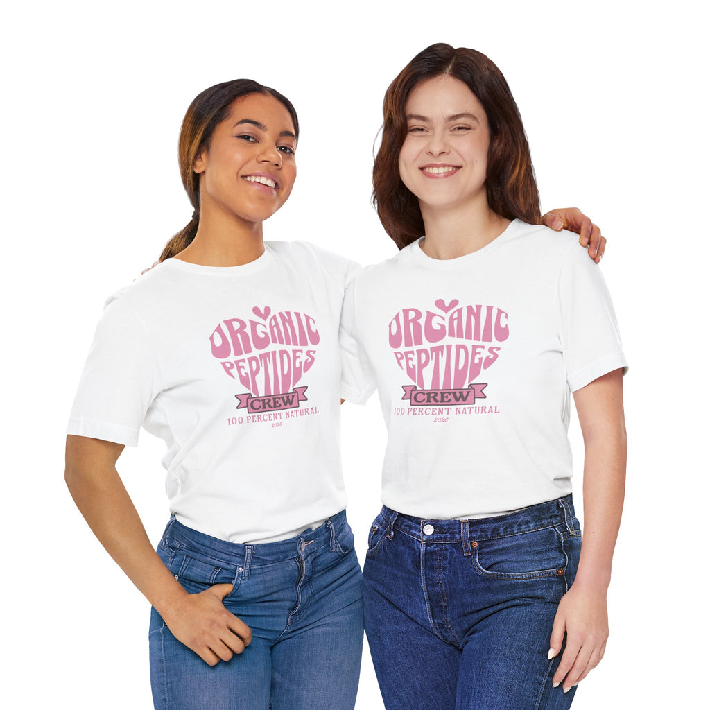 Organic Peptides Tee — Cute Retro Script Graphic T-Shirt