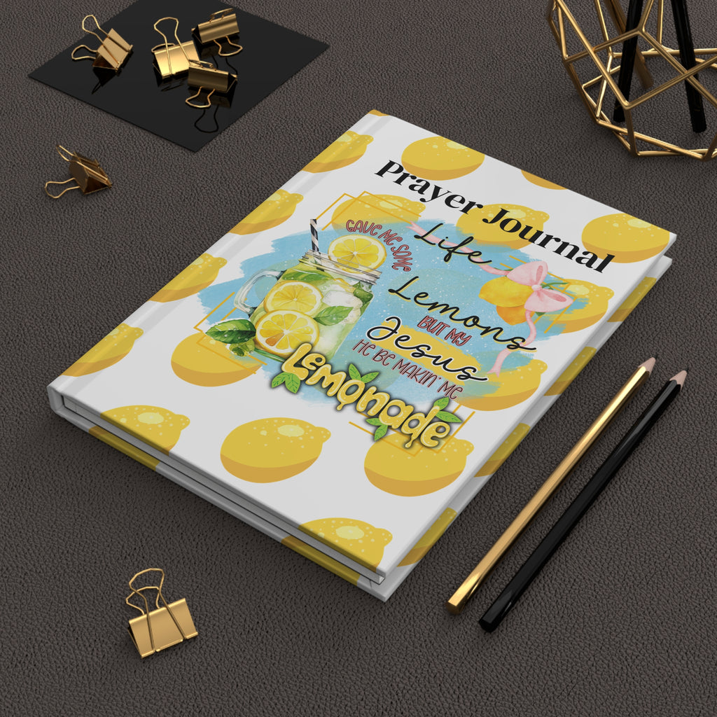Life Gave Me Lemons Prayer Journal, Christian Hardcover Journal for Women, Faith Based Devotional Notebook, Prayer Journal Gift for Women