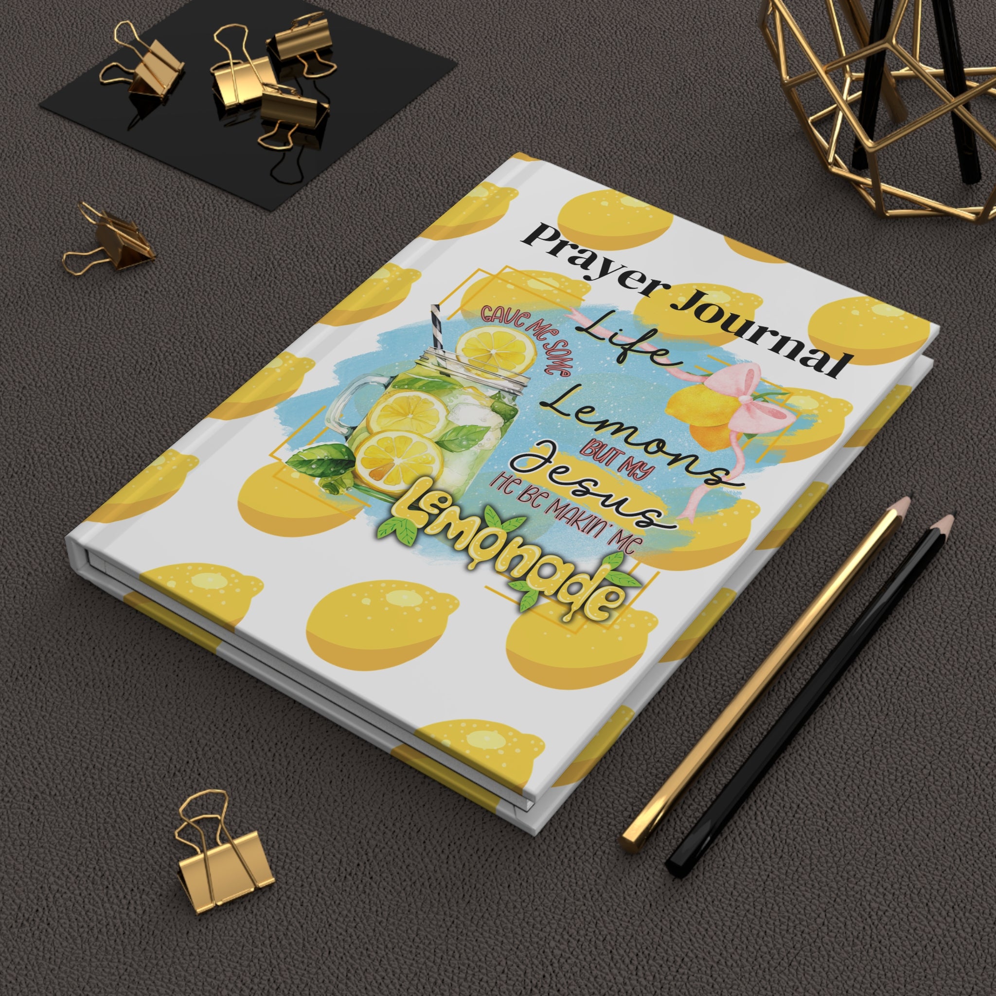 Life Gave Me Lemons Prayer Journal, Christian Hardcover Journal for Women, Faith Based Devotional Notebook, Prayer Journal Gift for Women