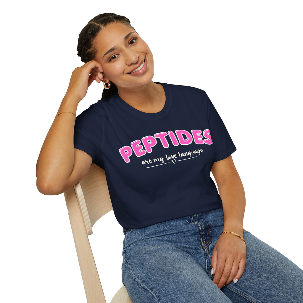 Peptides Are My Love Language T-Shirt Pink