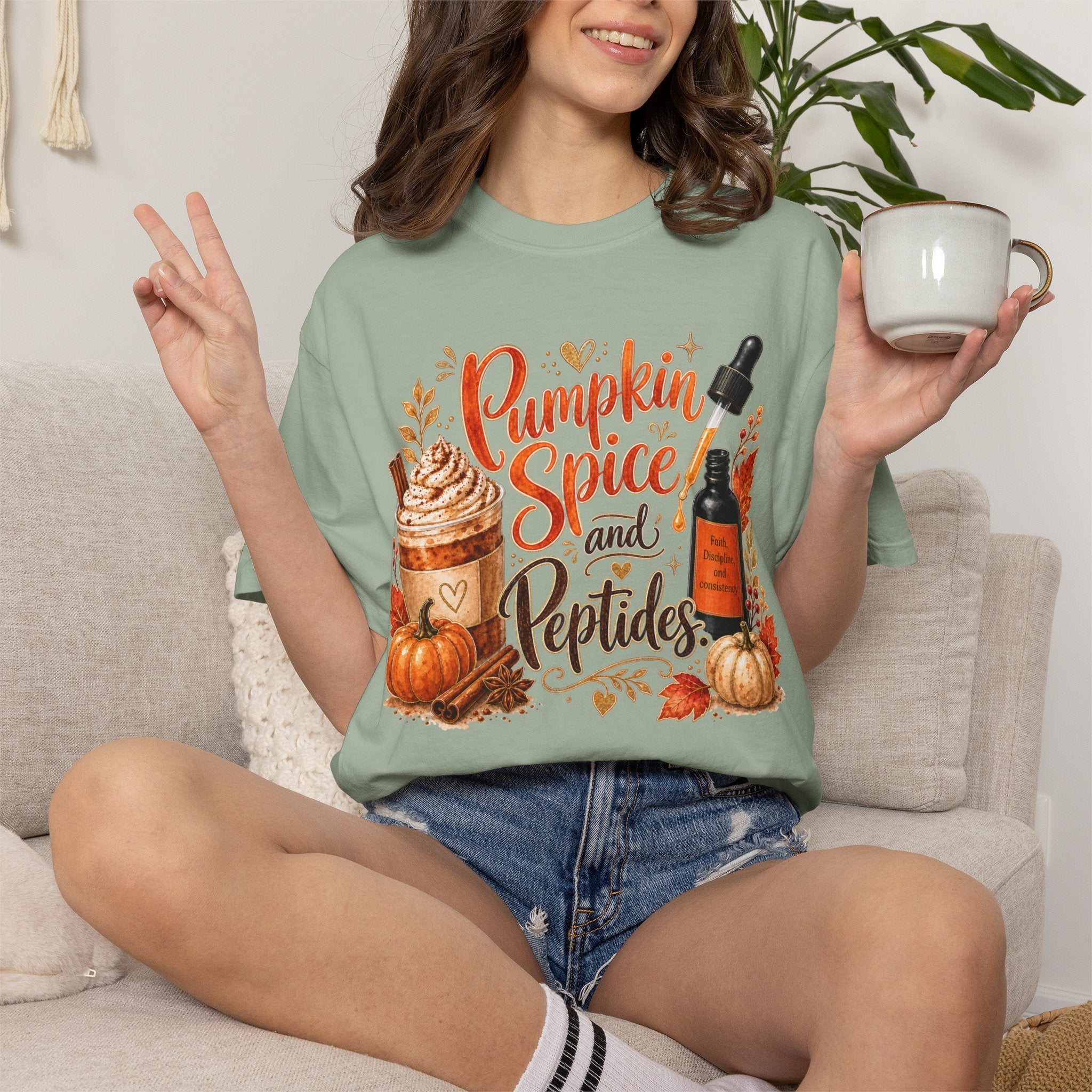 Pumpkin Spice and Peptides T-Shirt