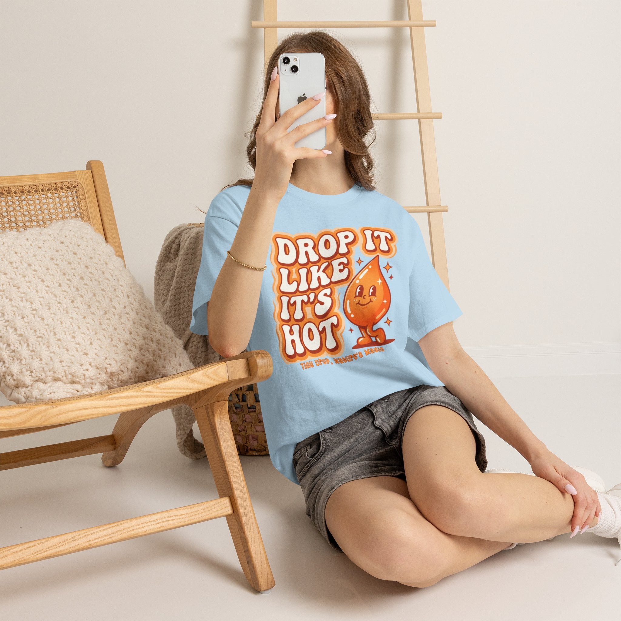 Drop It Like It's Hot tee | Cute smiling hot drop graphic t-shirt