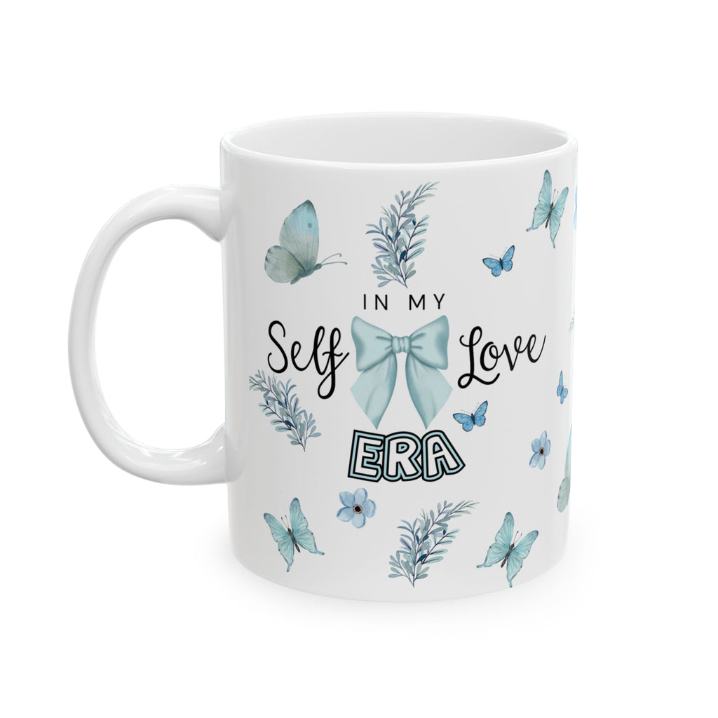 Blue Butterfly Mug, Watercolor Butterflies Ceramic Cup, In My Self Love Era, Gift for Teen, Mothers Day Gift, Positive Affirmations