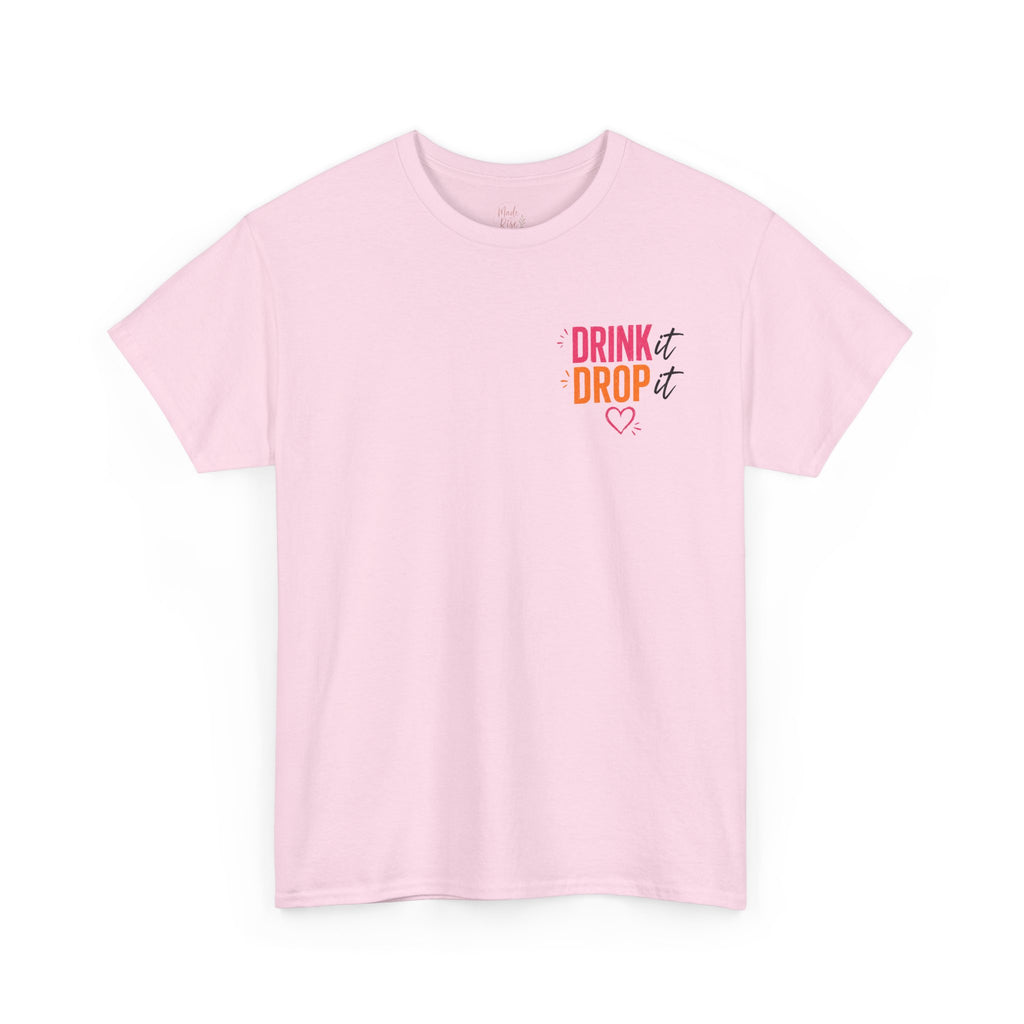 Drink Drop Heart Tee — Cute Minimalist Coffee Graphic T‑Shirt