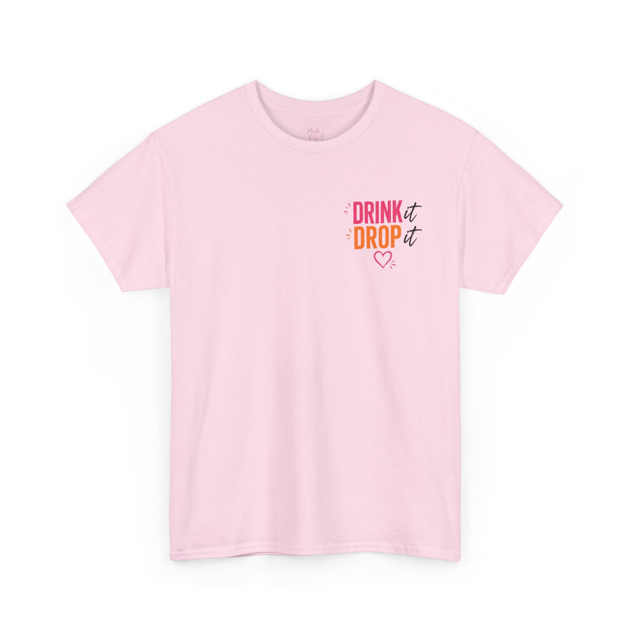 Drink Drop Heart Tee — Cute Minimalist Coffee Graphic T‑Shirt