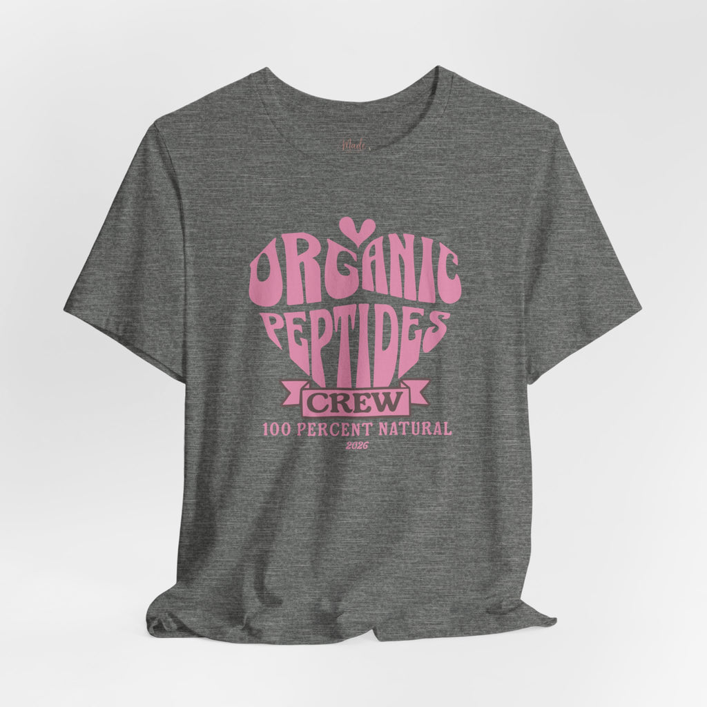 Organic Peptides Tee — Cute Retro Script Graphic T-Shirt