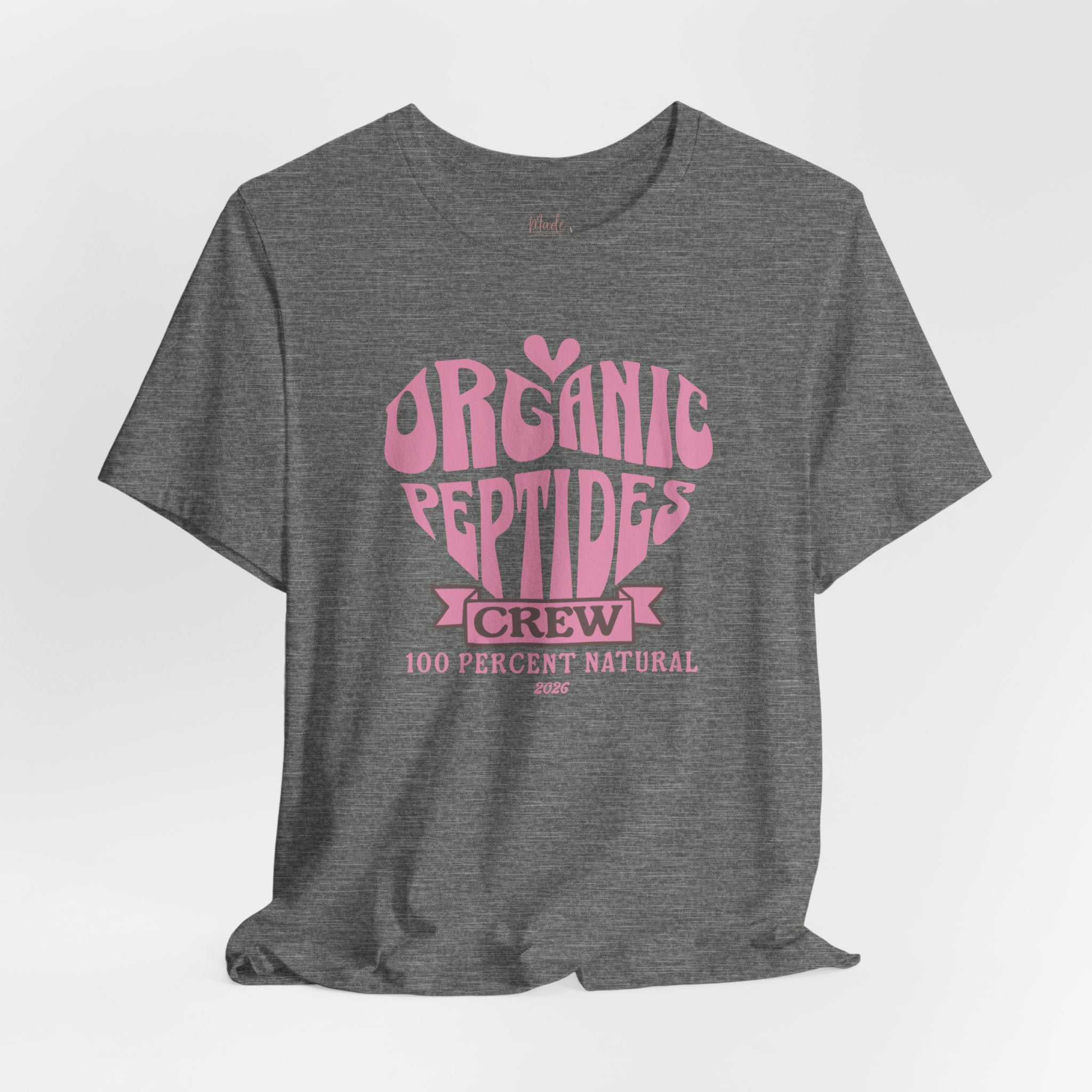 Organic Peptides Tee — Cute Retro Script Graphic T-Shirt