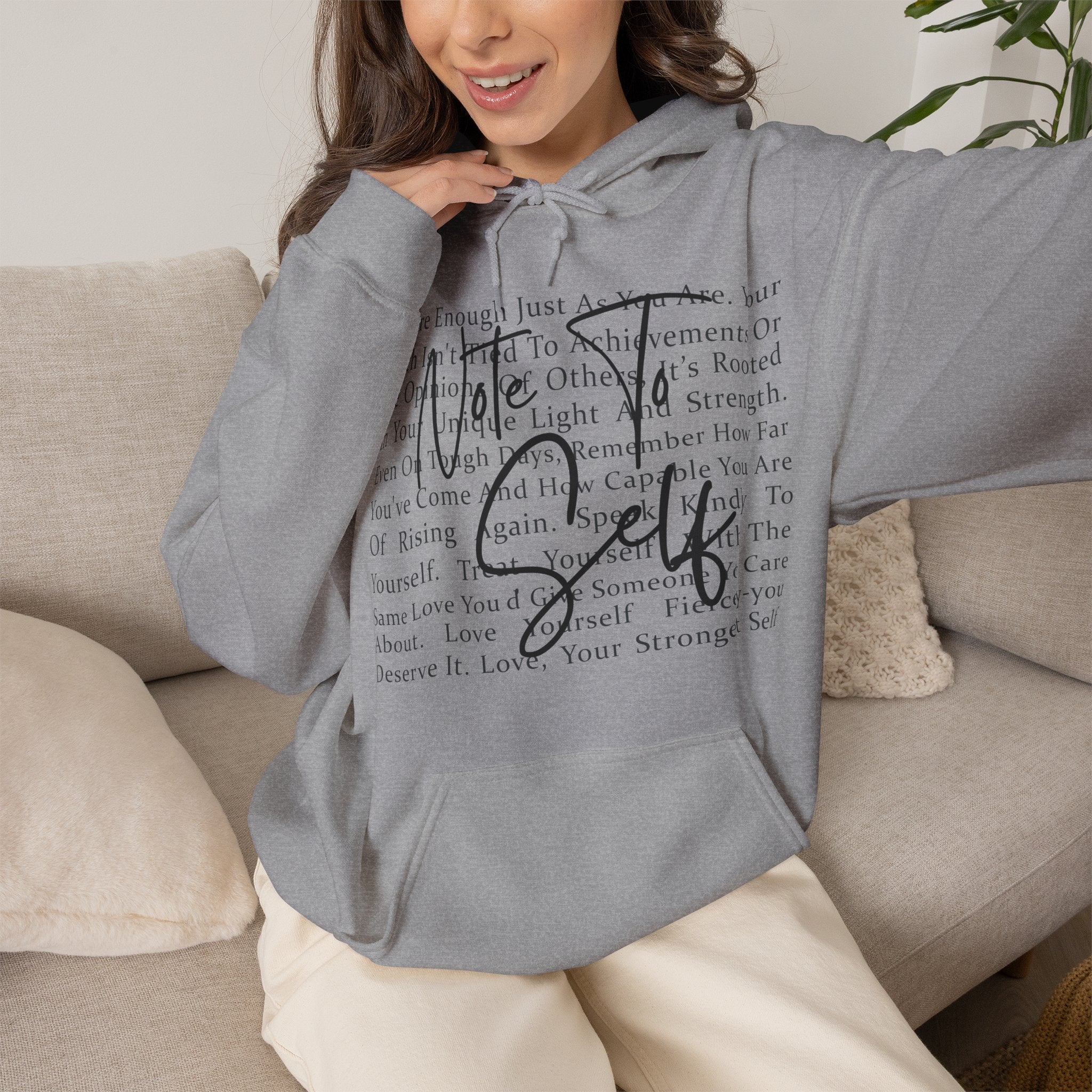 "You Are Enough" Inspirational Script Pullover