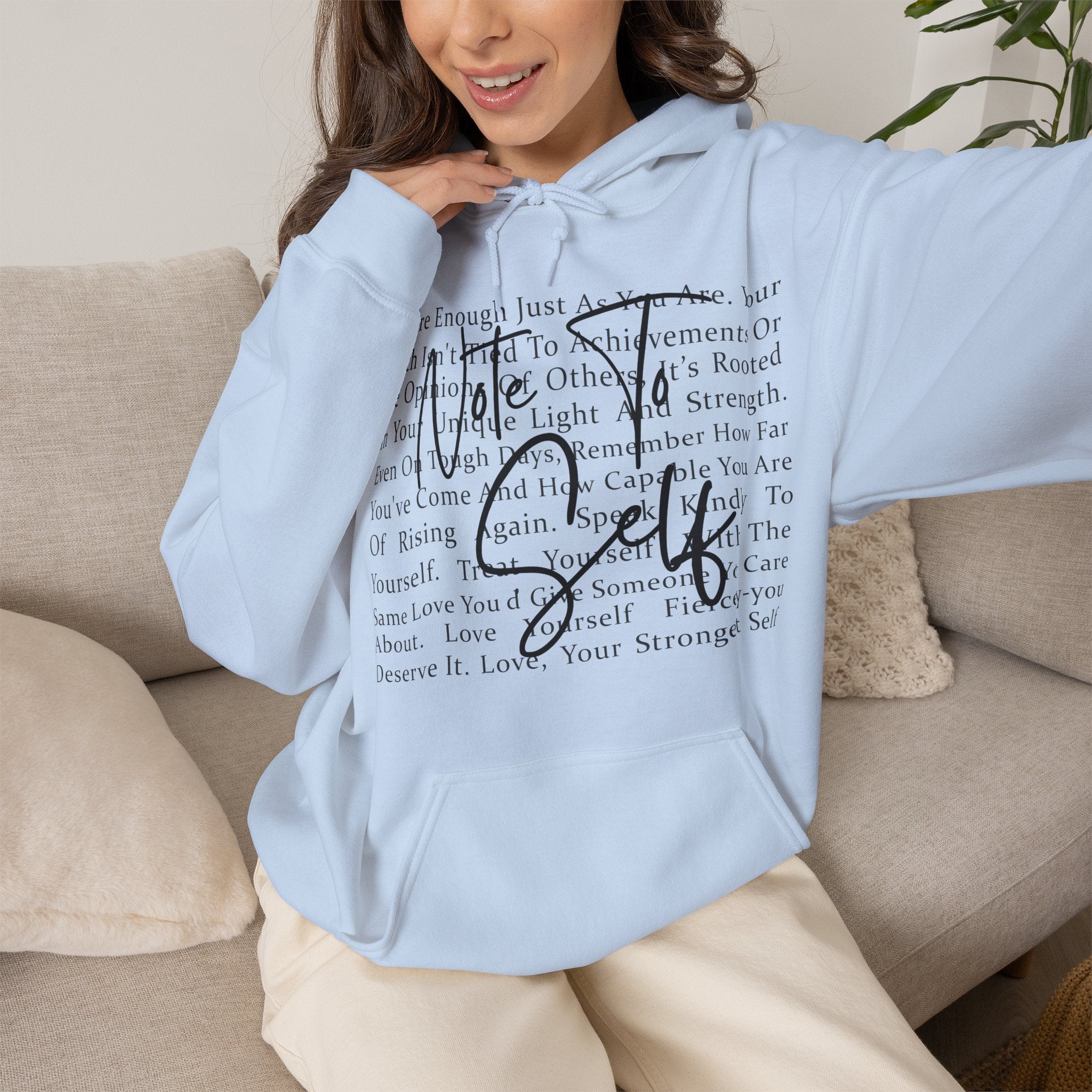 "You Are Enough" Inspirational Script Pullover