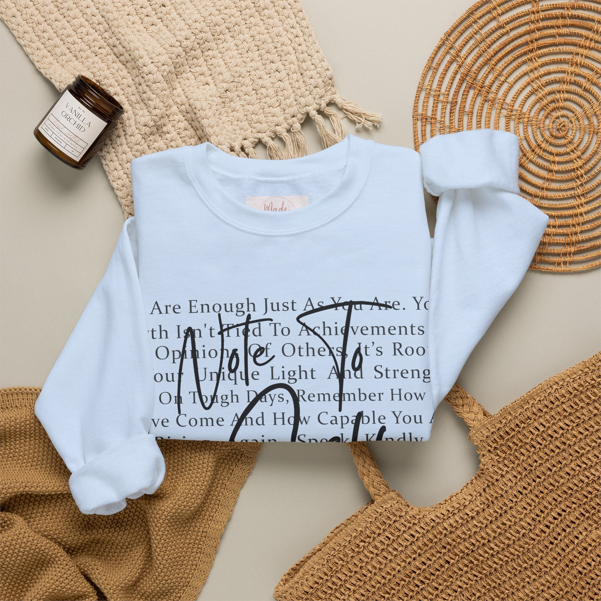 You Are Enough Crewneck Sweatshirt – Inspirational Self-Love Pullover