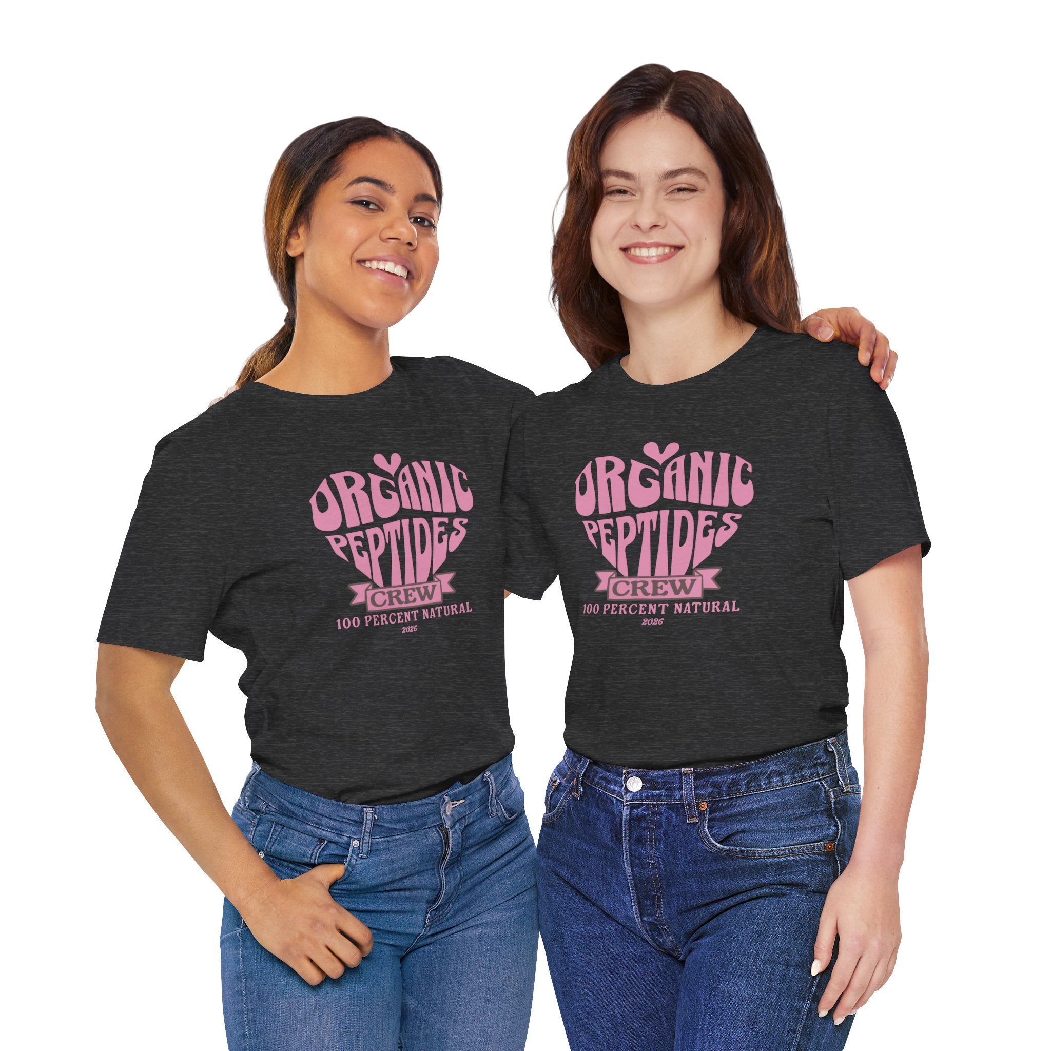Organic Peptides Tee — Cute Retro Script Graphic T-Shirt
