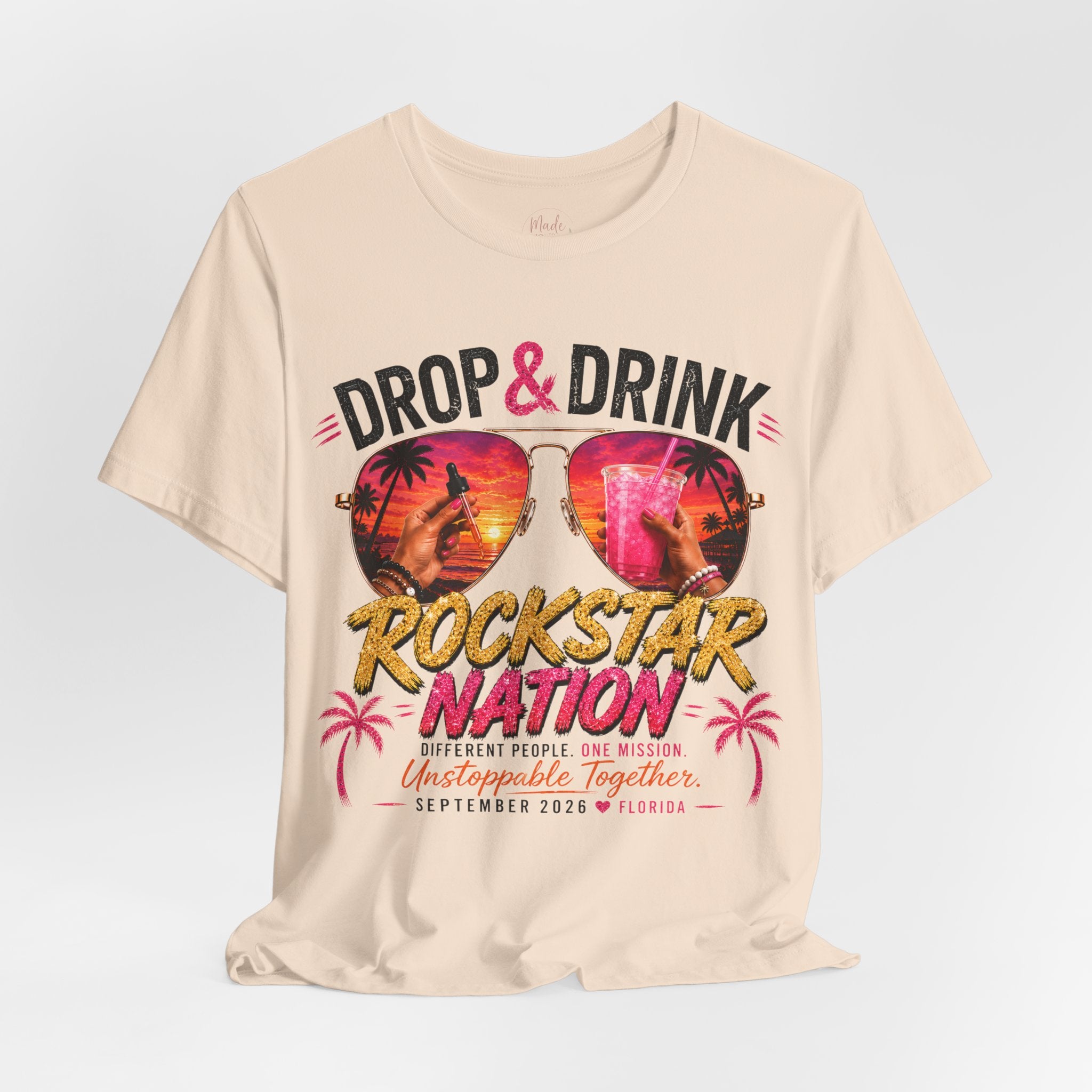 Team Drop & Drink Beach T‑Shirt –  Sunglasses Graphic