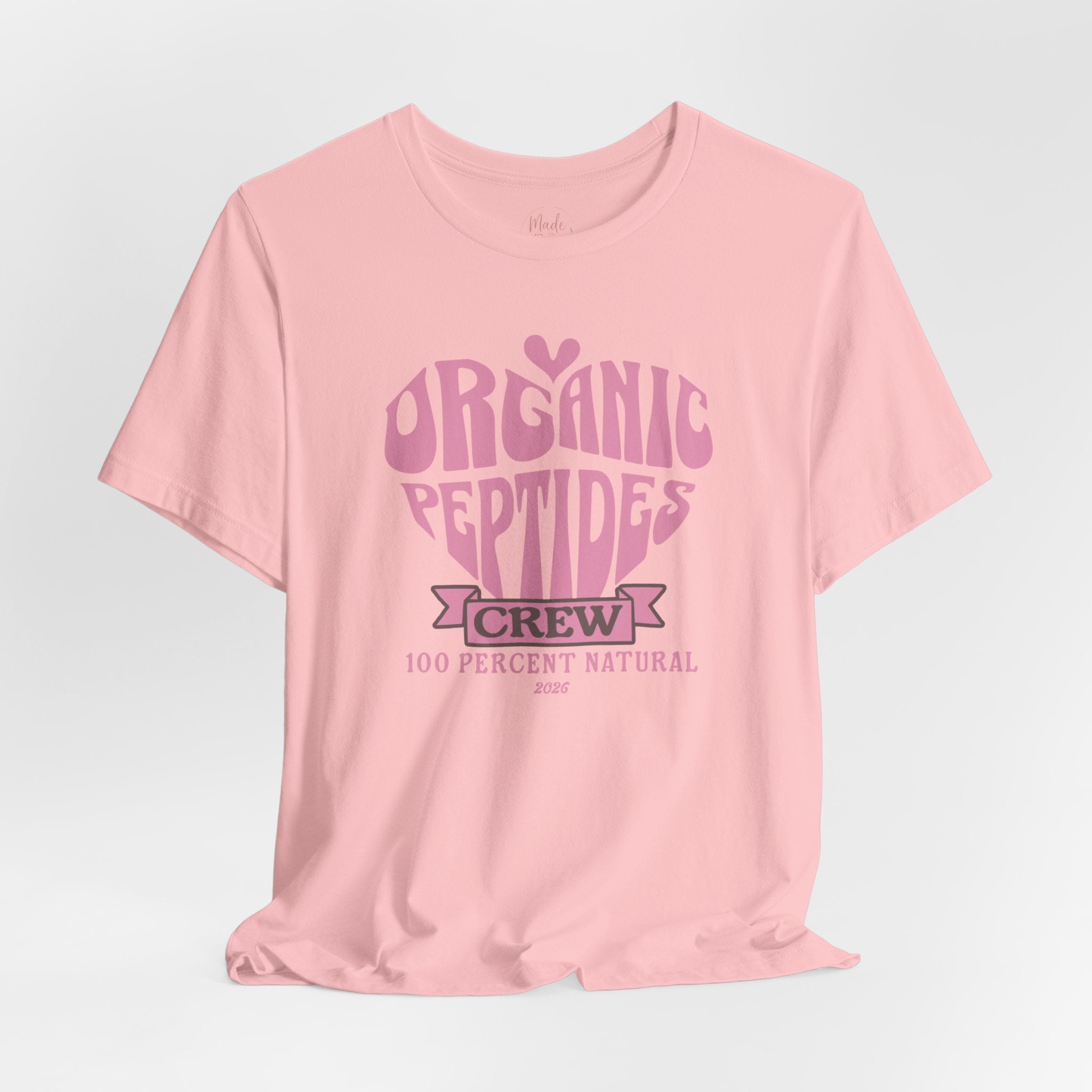 Organic Peptides Tee — Cute Retro Script Graphic T-Shirt