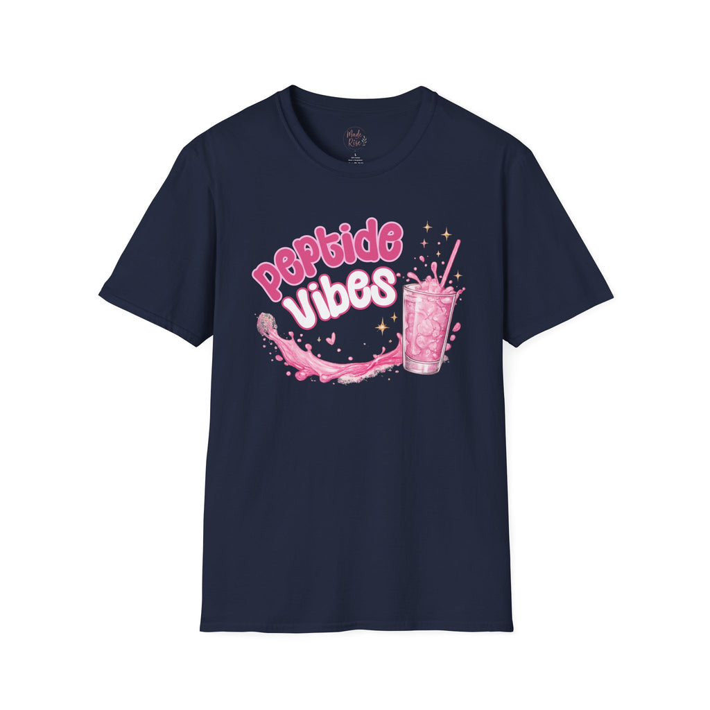 Peptide Vibes T-Shirt — Pink Boba Drink Graphic Tee