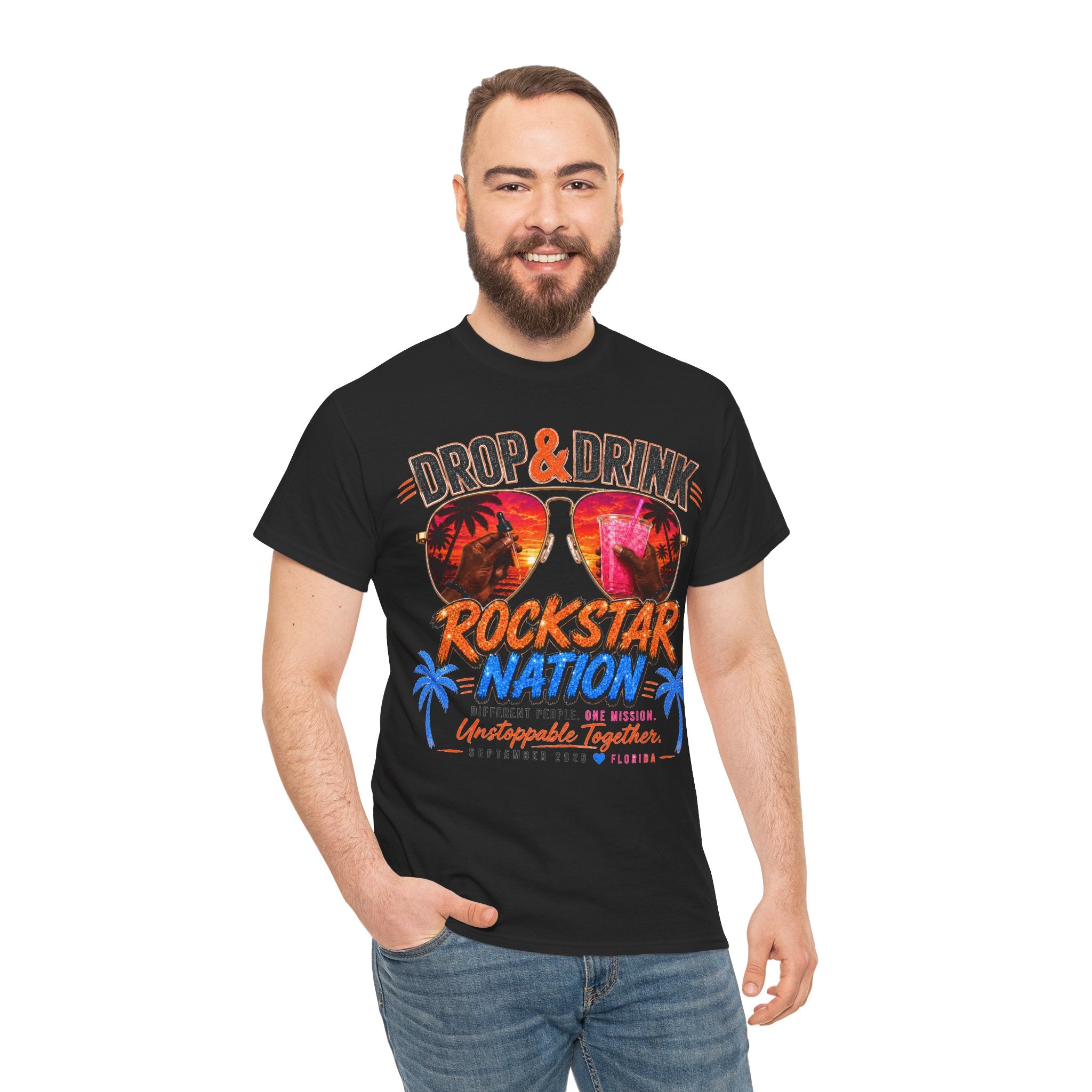 Dark Complexion (Men) Team Black Rockstar Nation Shirt