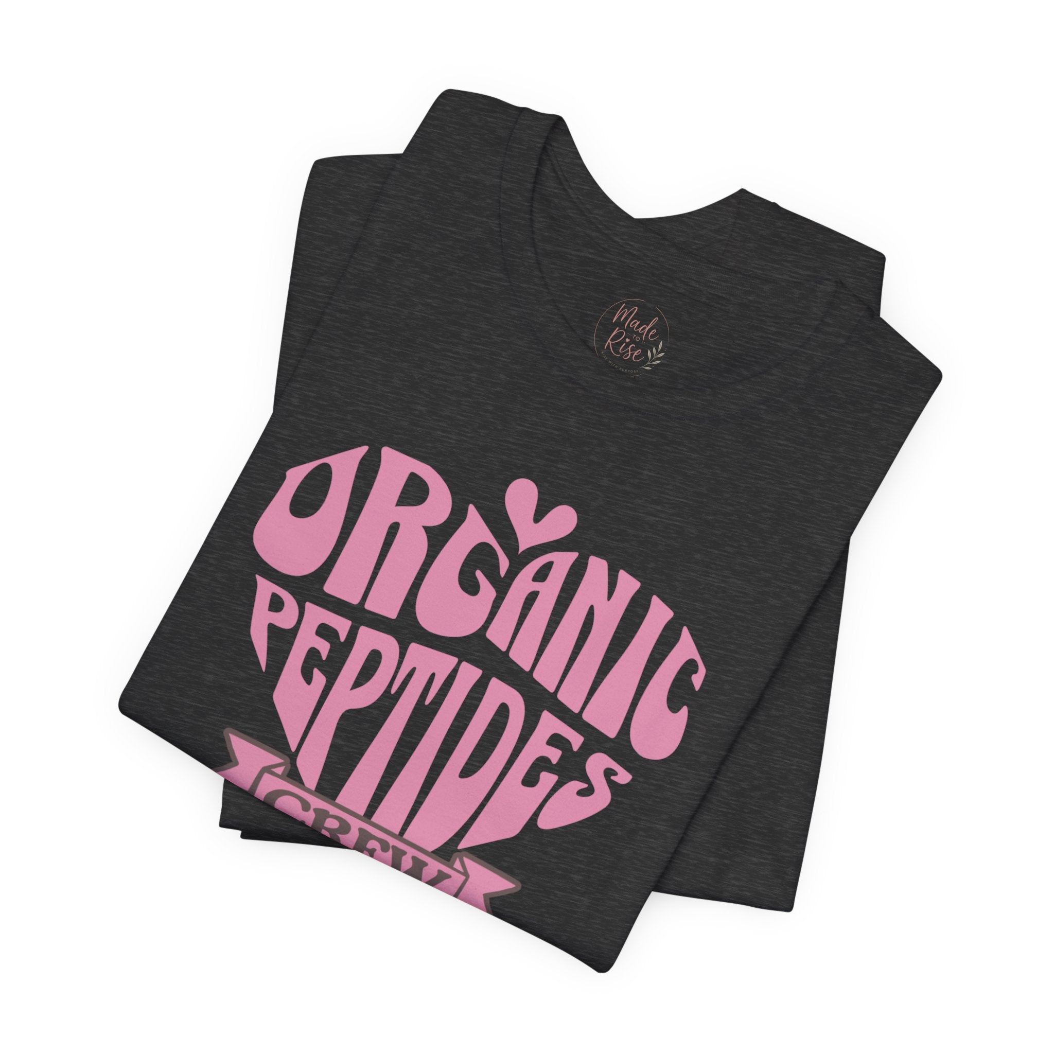 Organic Peptides Tee — Cute Retro Script Graphic T-Shirt