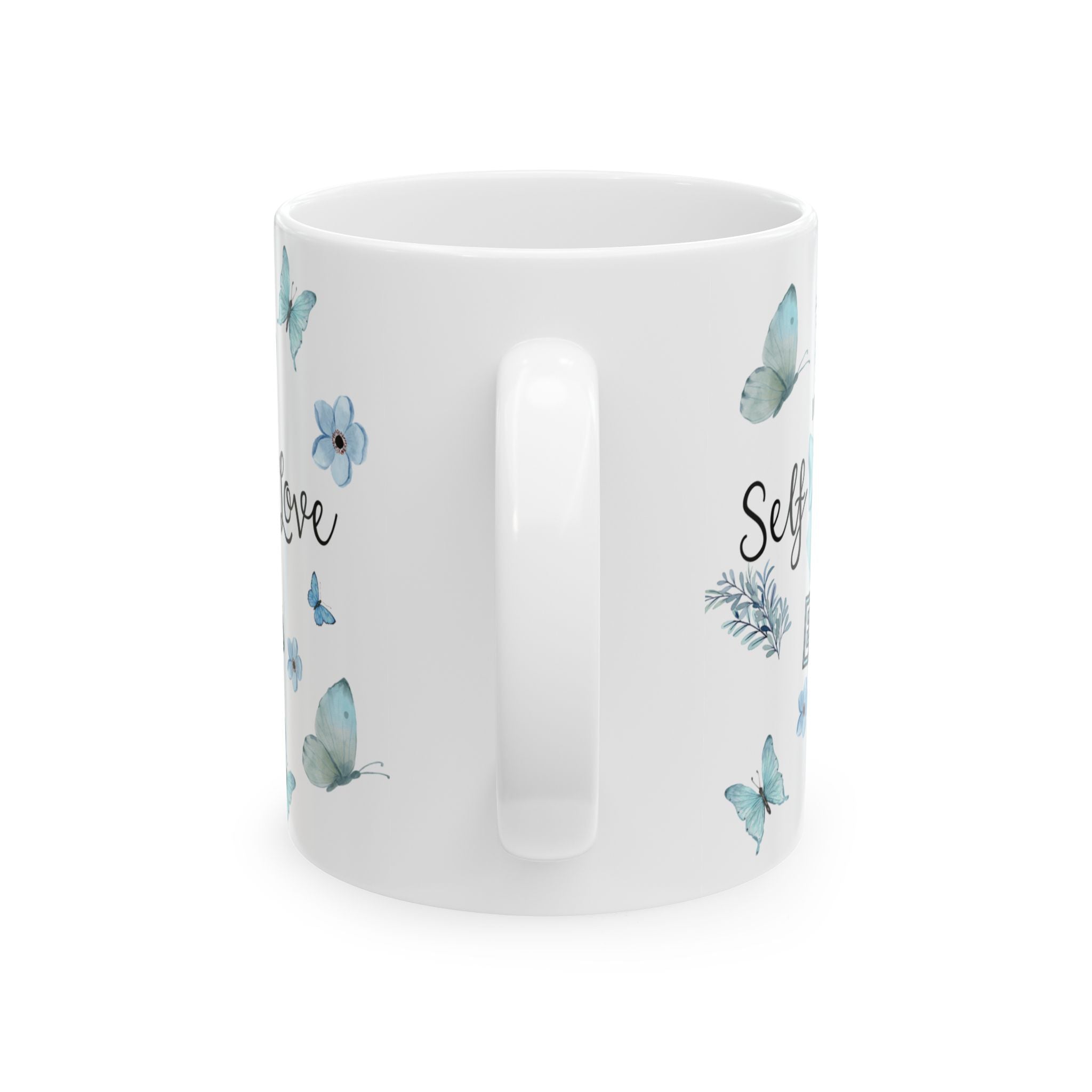 Blue Butterfly Mug, Watercolor Butterflies Ceramic Cup, In My Self Love Era, Gift for Teen, Mothers Day Gift, Positive Affirmations